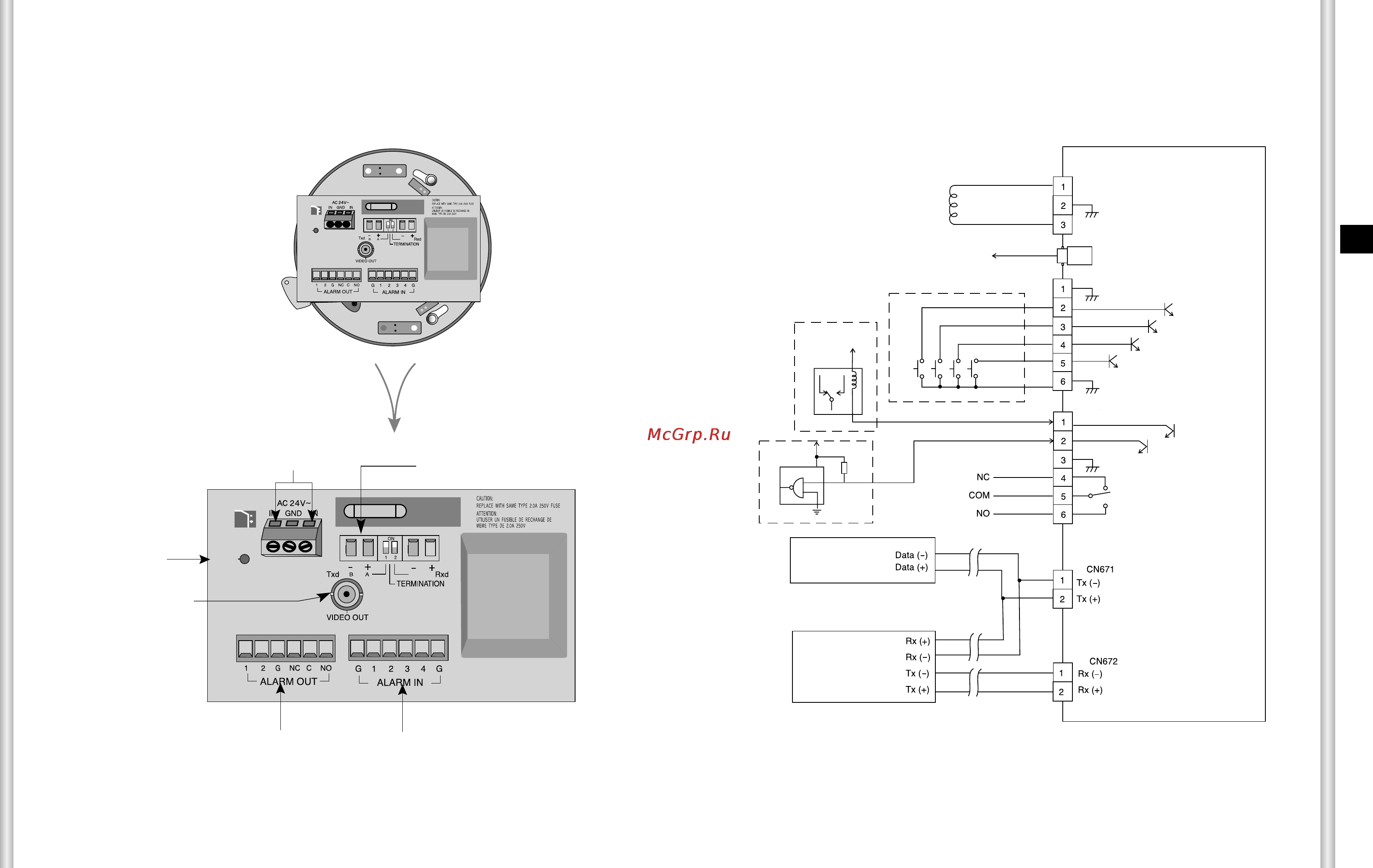 Samsung SCC-C6403P [35/85] Подключения к плате переходника