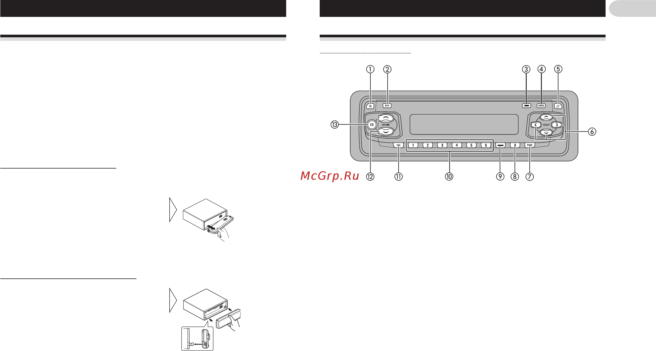 Pioneer DEH-P2500RB [8/28] Органы управления
