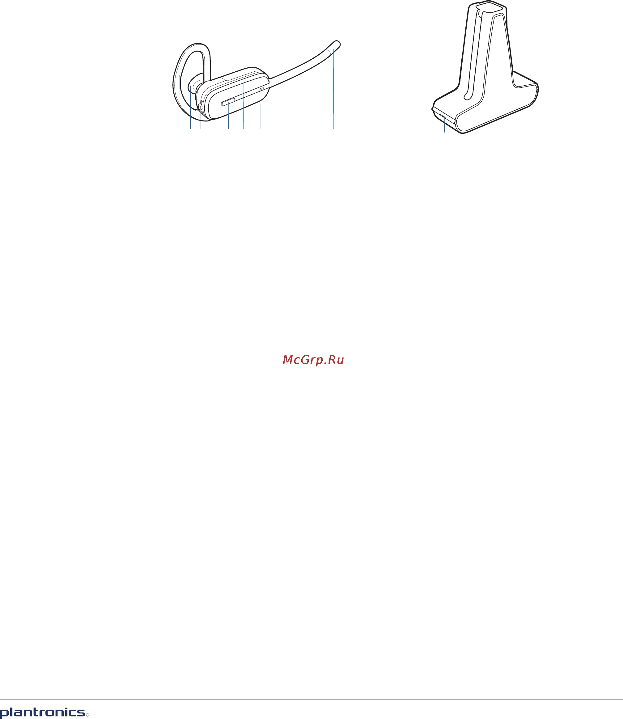 Plantronics C565 [5/16] Headset and charger base basics