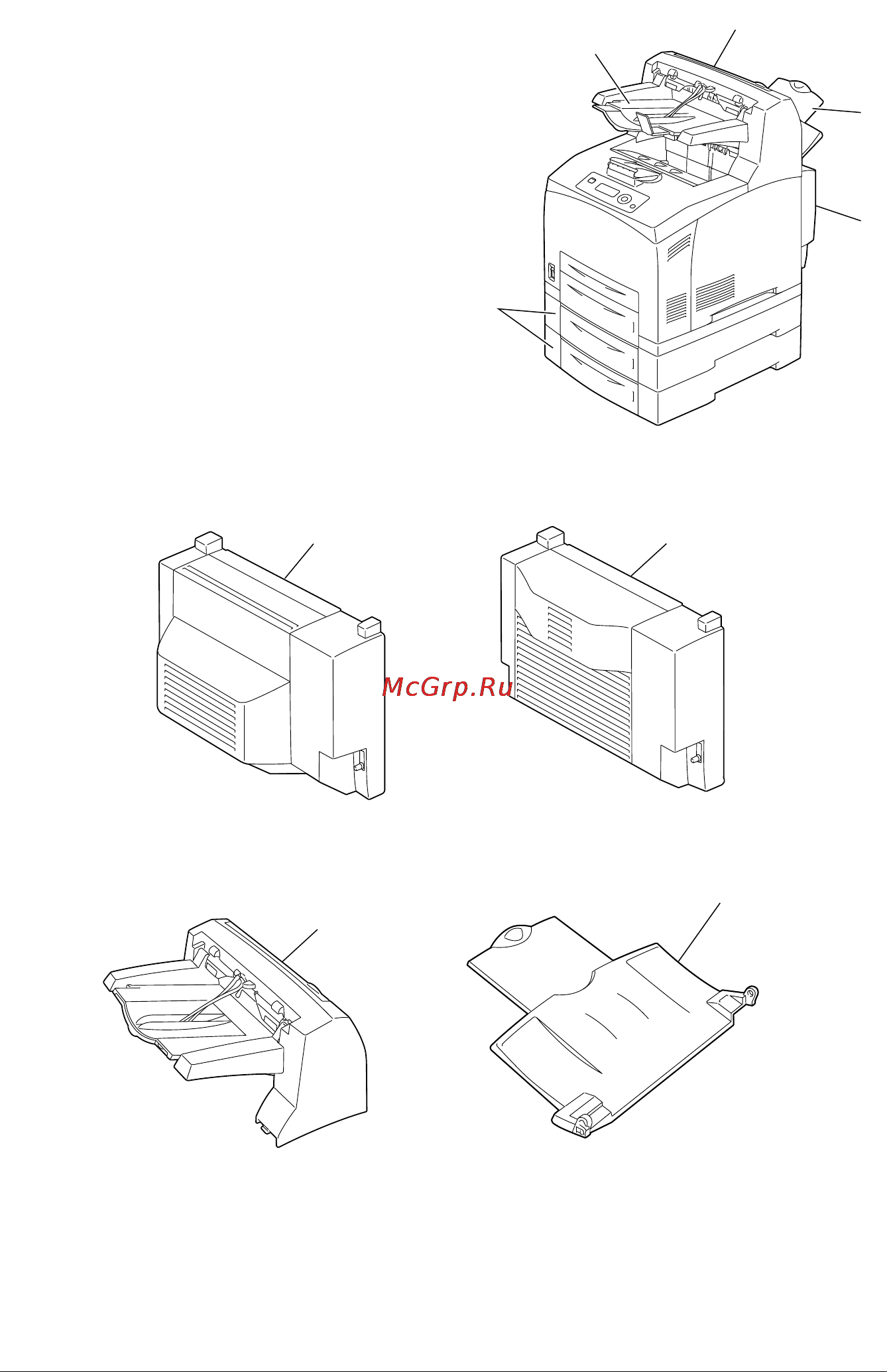 Konica Minolta PagePro 5650EN [16/242] Вид принтера с опциональными устройствами спереди