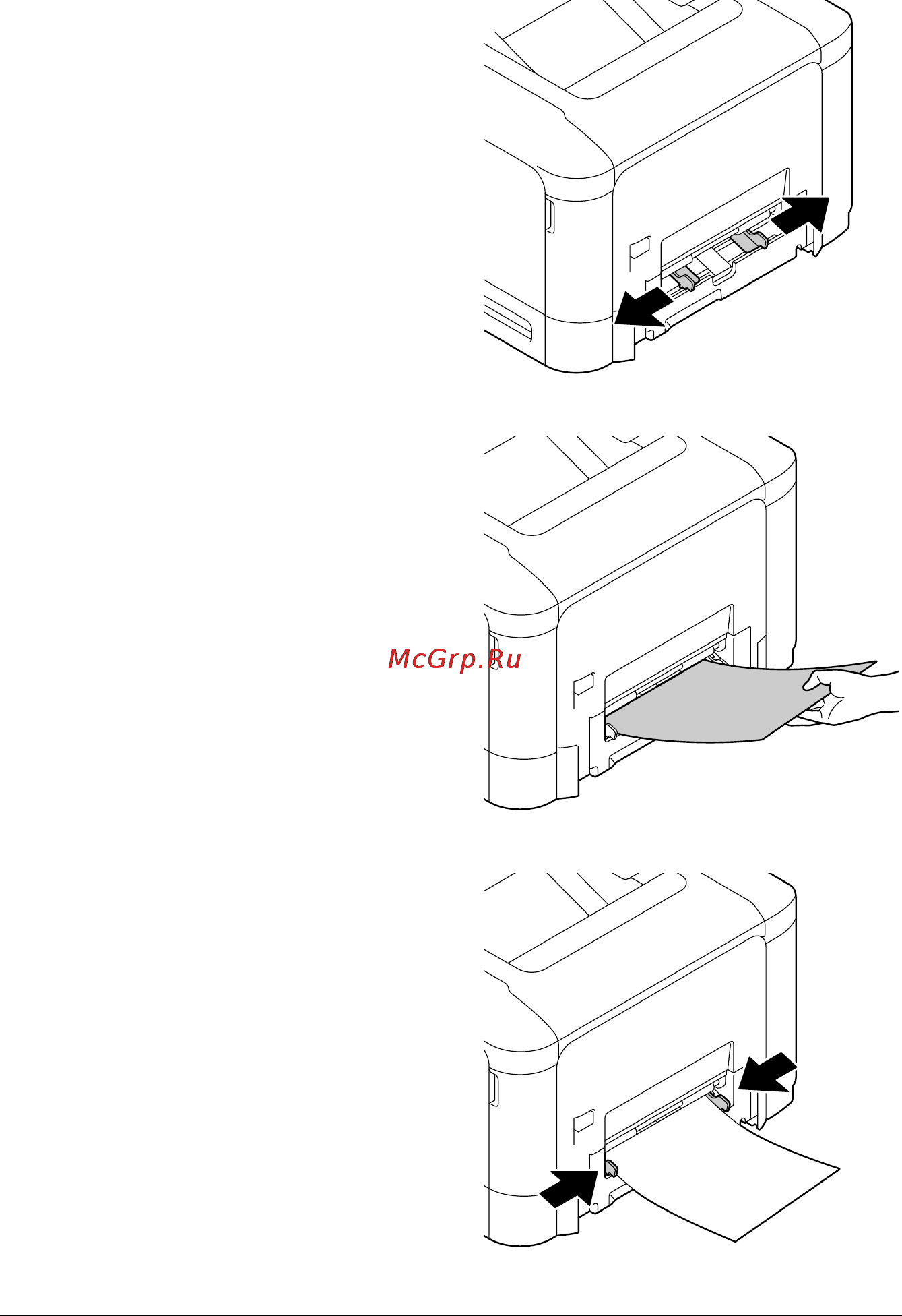 Konica Minolta magicolor 3730DN [61/170] Загрузка листов наклеек открыток толстой бумаги и глянцевых носителей