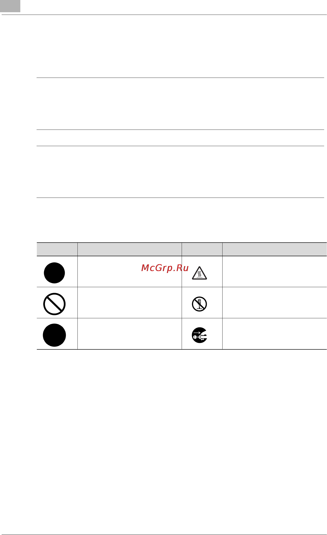 Konica Minolta bizhub 160f [18/302] Warning and precaution symbols
