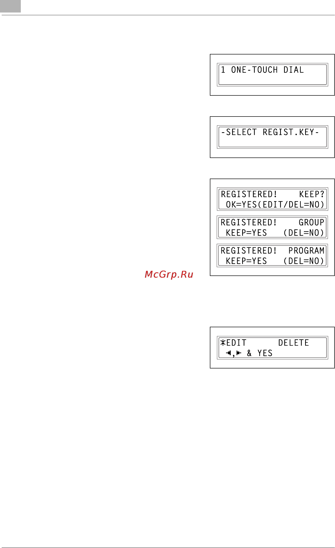 Konica Minolta bizhub 160f [194/302] To change delete a programmed one touch dial key