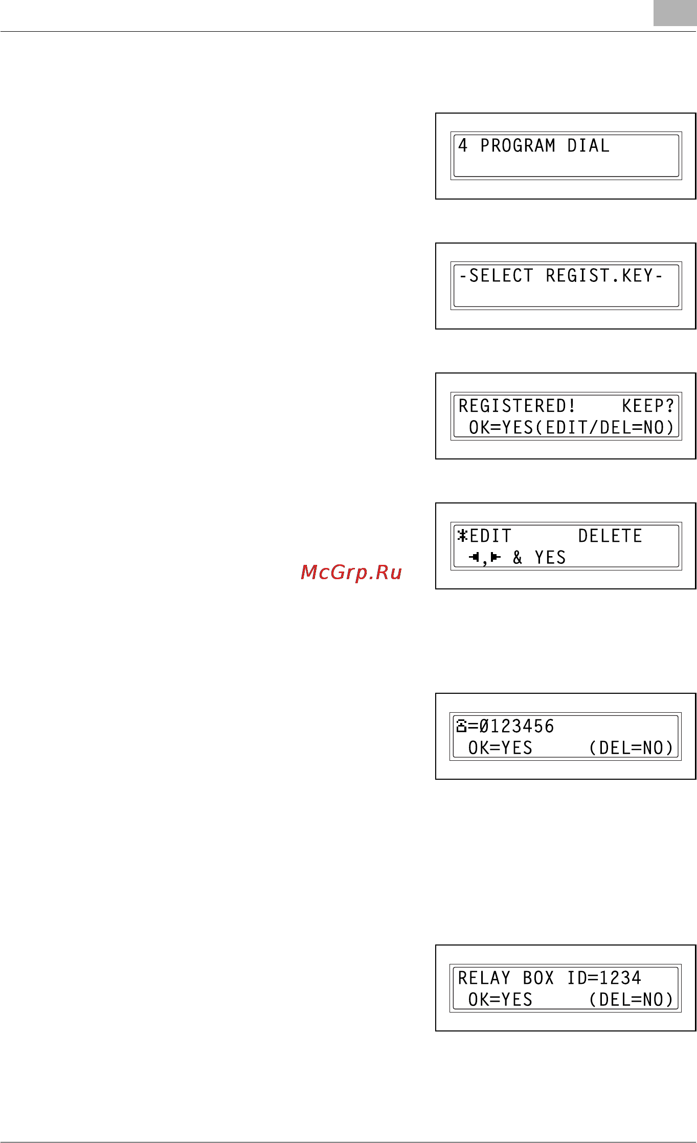 Konica Minolta bizhub 160f [213/302] To change delete a programmed relay initiation transmission