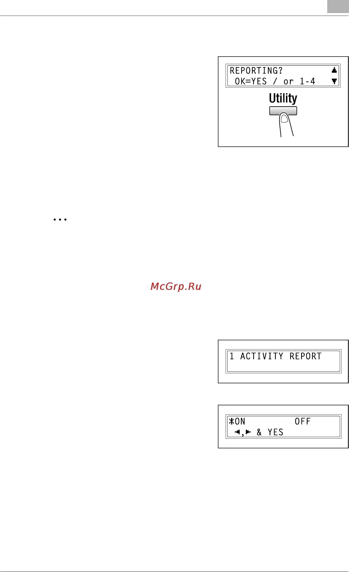 Konica Minolta bizhub 160f [239/302] Selecting the reporting menu
