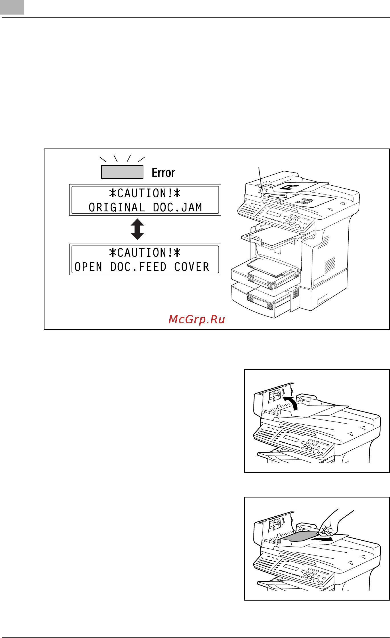 Konica Minolta bizhub 160f [266/302] Original doc jam message