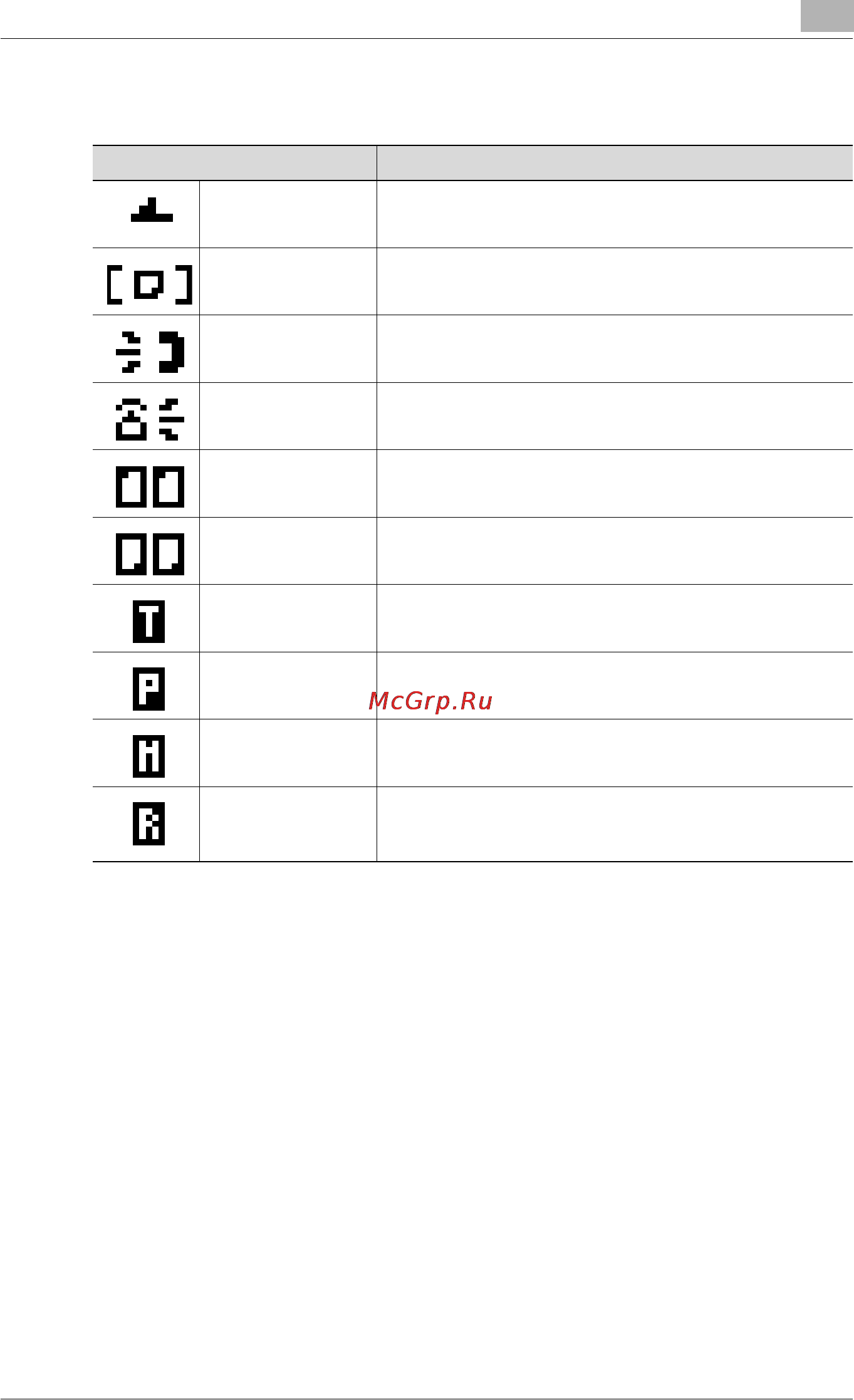 Konica Minolta bizhub 160f [67/302] Symbol list