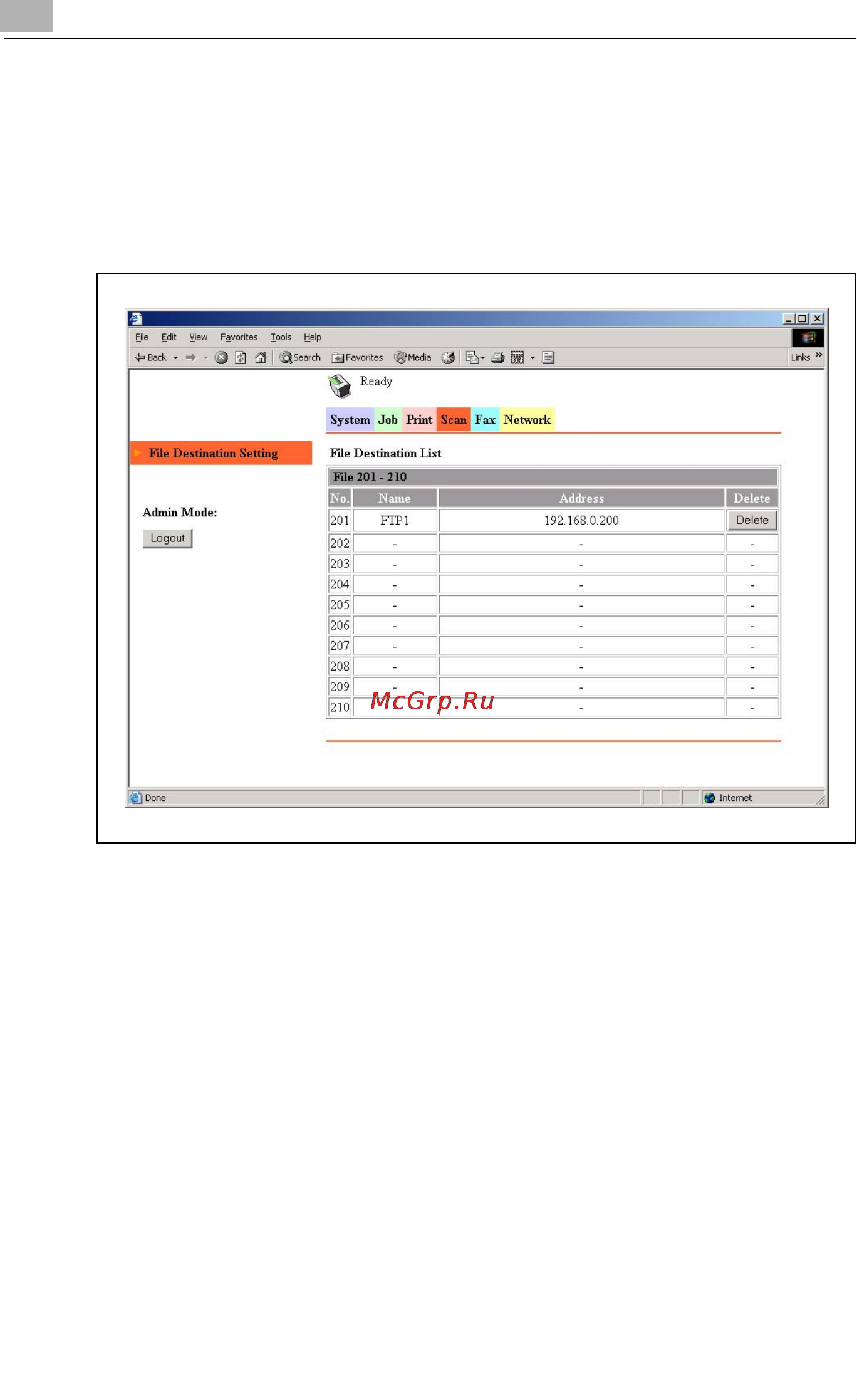 Konica Minolta bizhub 162fR [72/172] File destination setting