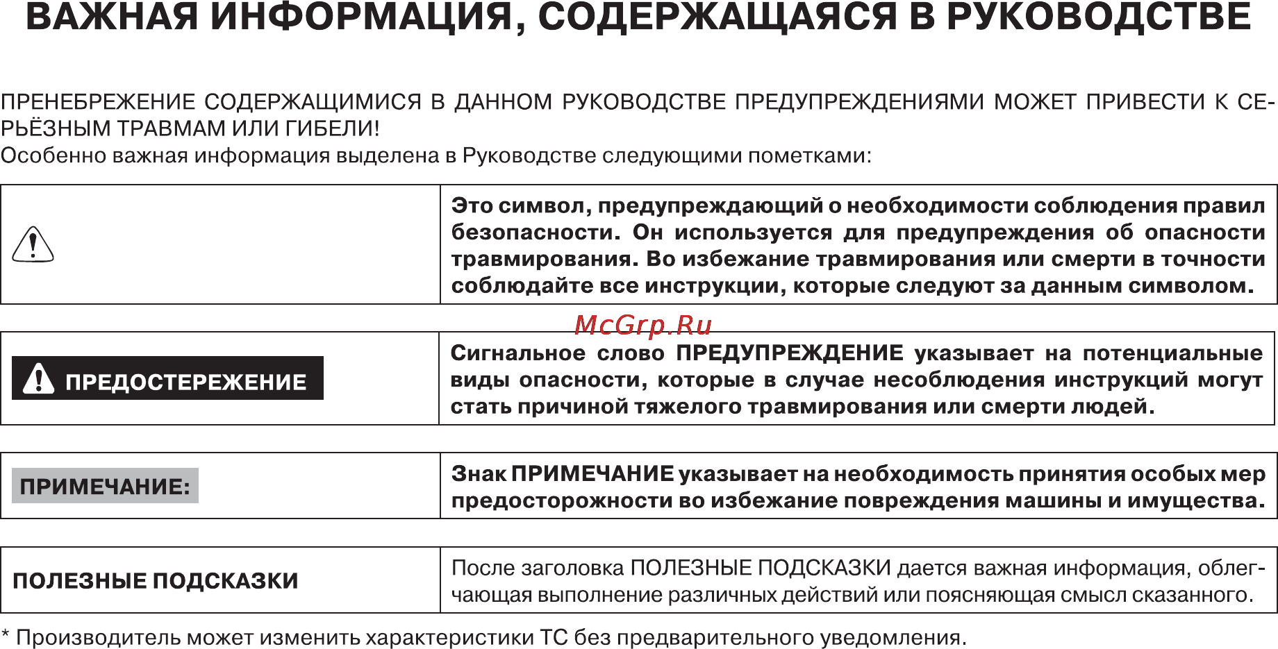 Yamaha YFM90W (2012) [6/118] Важная информация содержащаяся в руководстве