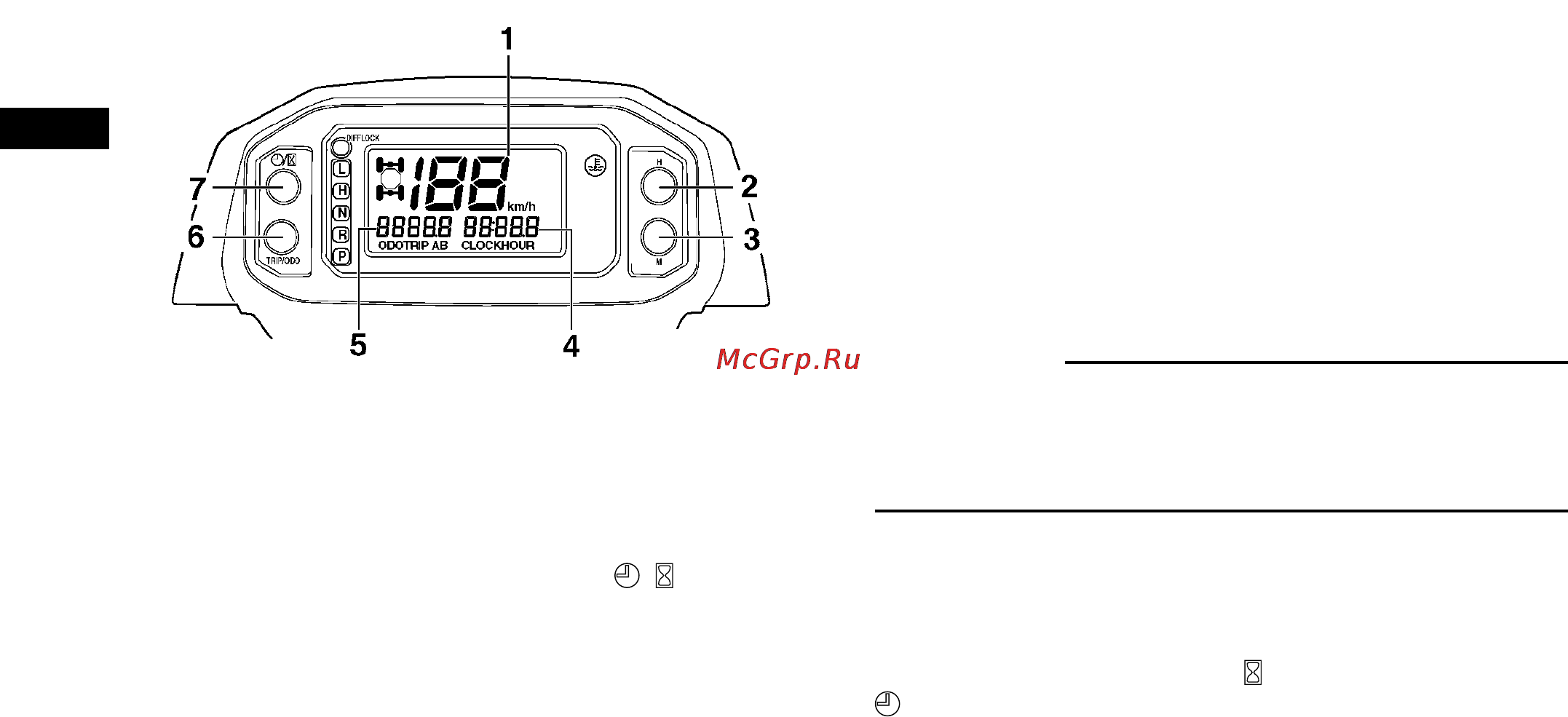 Yamaha YFM450FWAN (2012) [23/162] Многофункциональная панель приборов