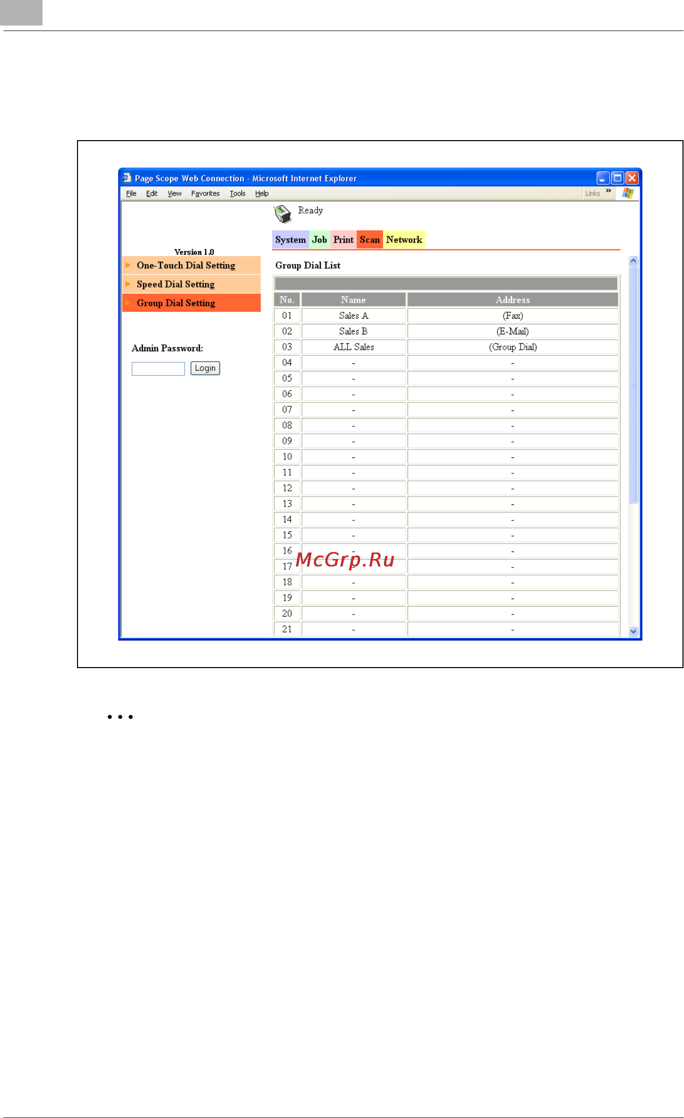 Konica Minolta bizhub 181 [274/340] Scan tab group dial setting