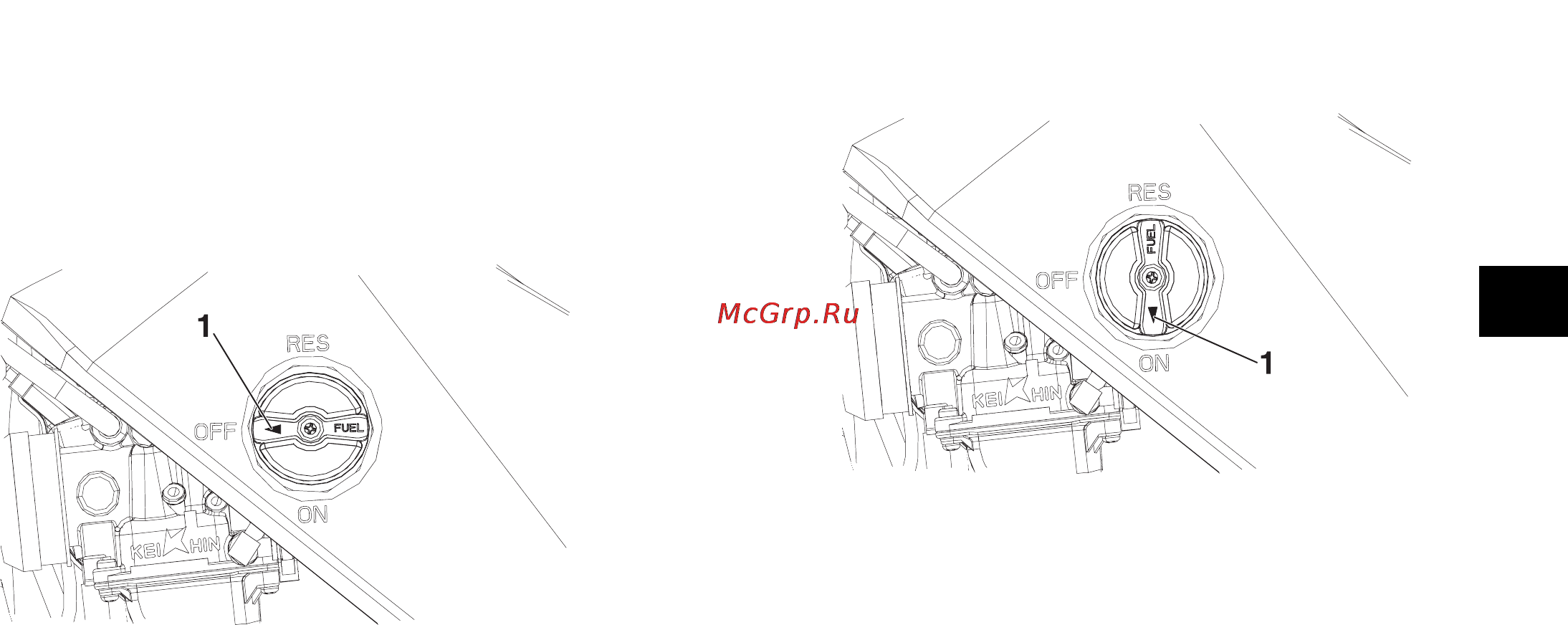 Yamaha YFM350 (2012) [31/136] Топливный кран