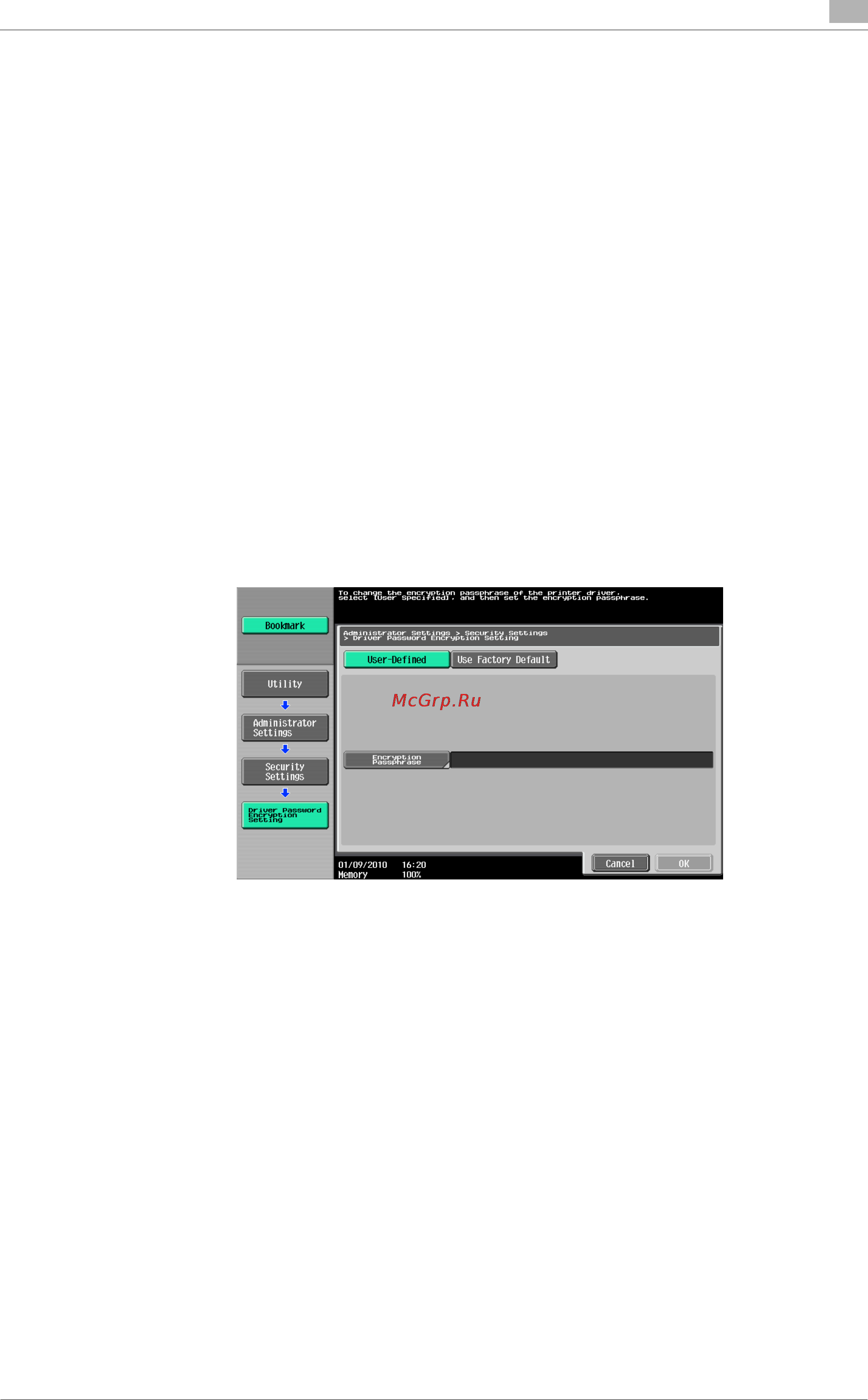 Konica Minolta bizhub 223 [241/302] 0 driver password encryption setting
