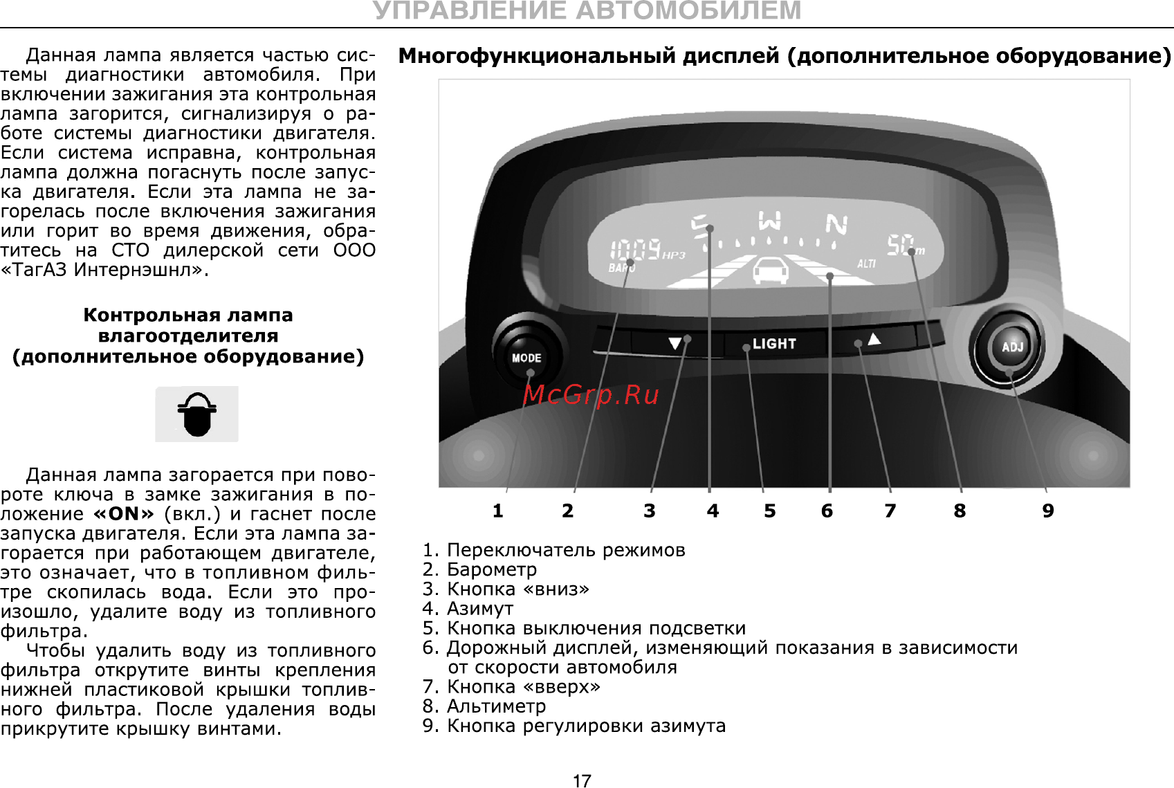 Тагаз C190 Инструкция по эксплуатации онлайн [17/112] 115349