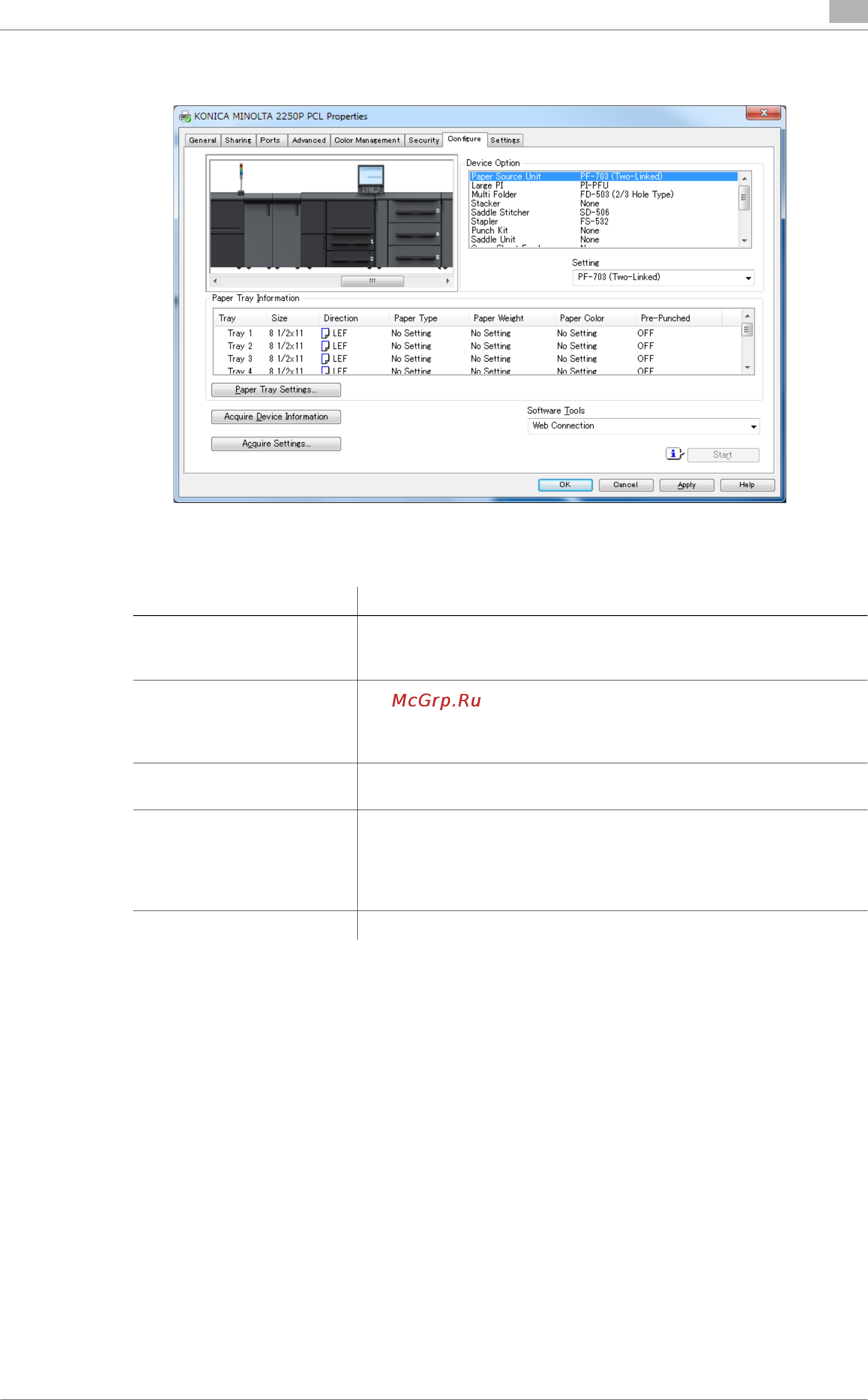 Konica Minolta bizhub PRESS 2250P [115/315] Configure tab