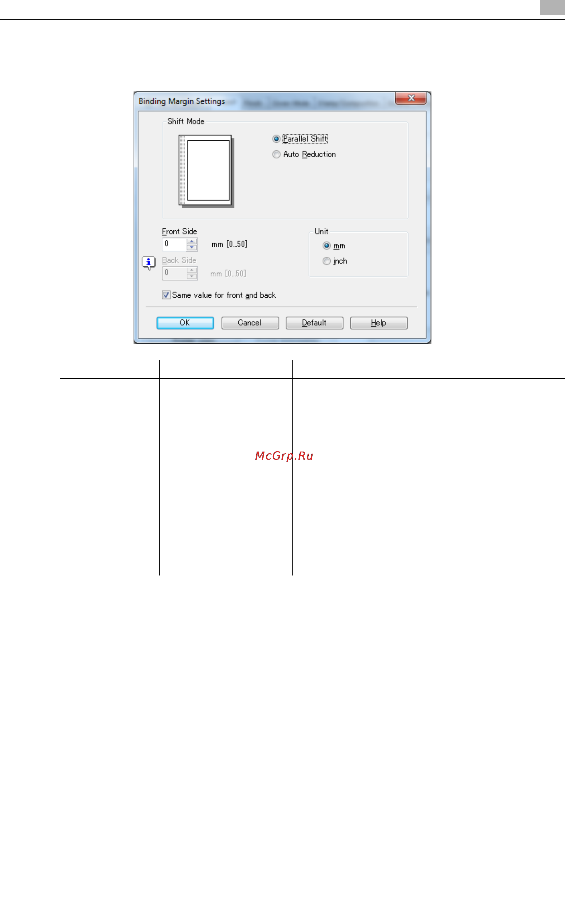 Konica Minolta bizhub PRESS 2250P [129/315] Binding margin settings