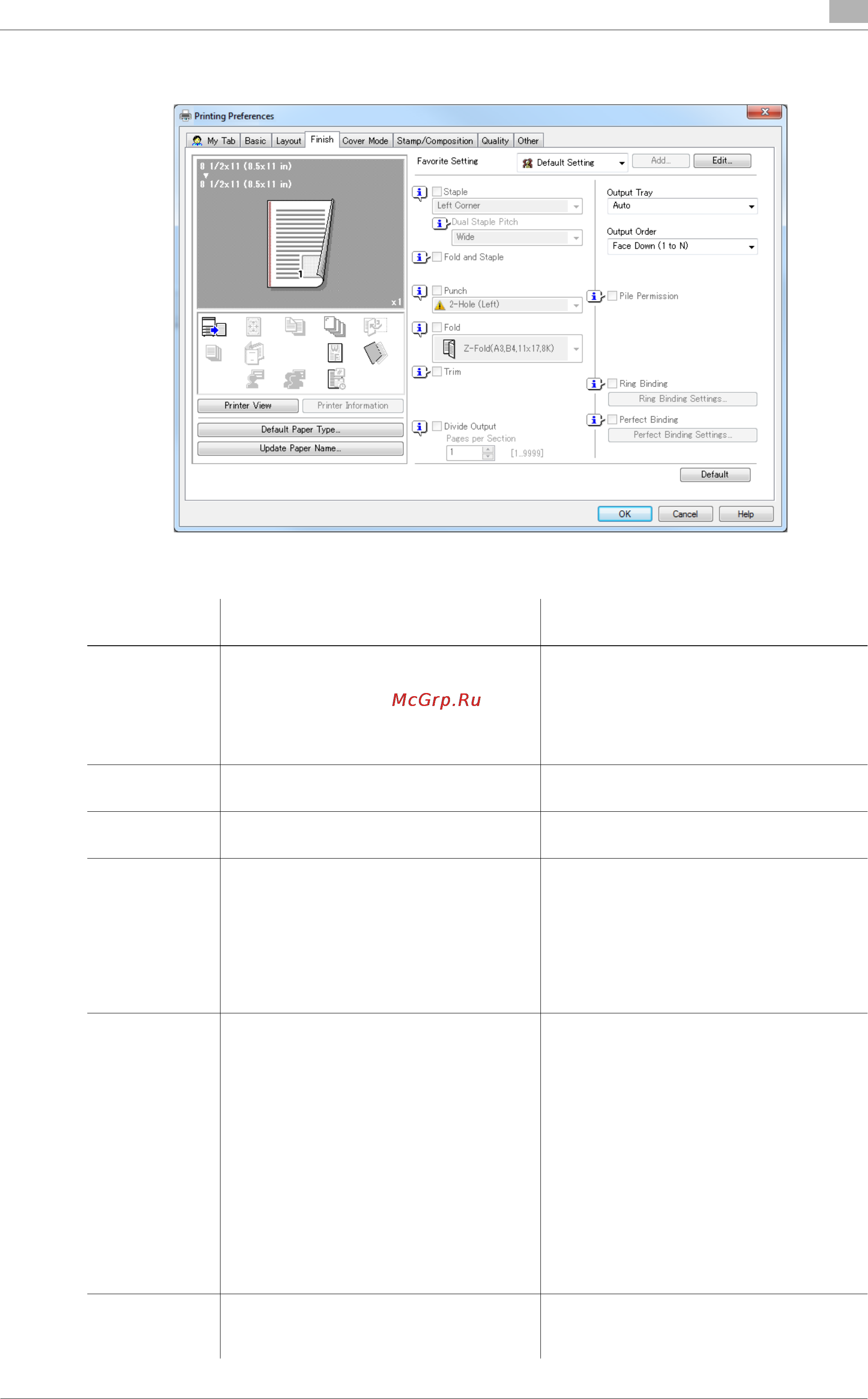 Konica Minolta bizhub PRESS 2250P [131/315] Finish tab