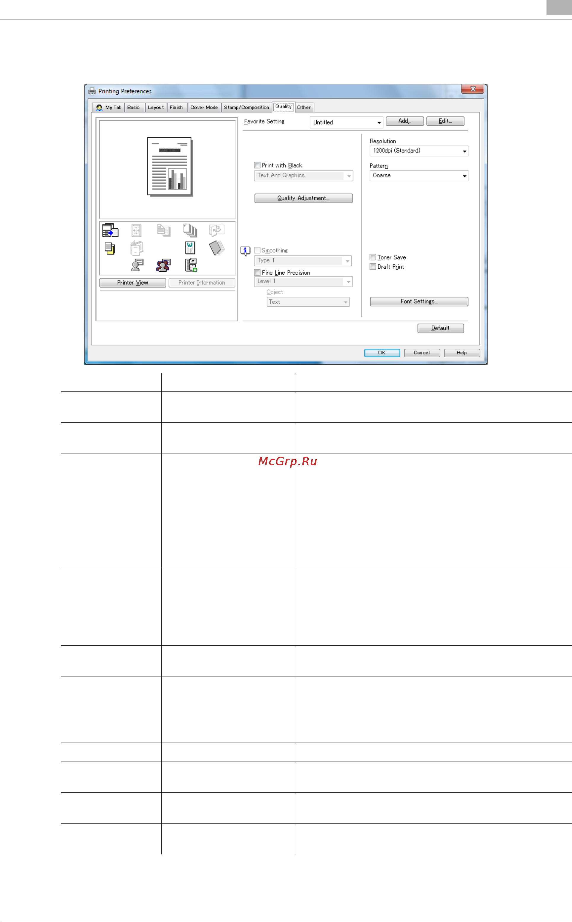 Konica Minolta bizhub PRESS 2250P [142/315] Quality tab