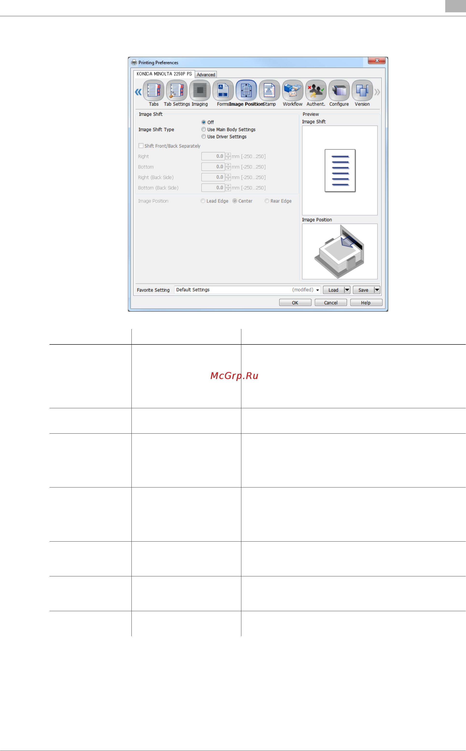 Konica Minolta bizhub PRESS 2250P [168/315] 2 image position tab