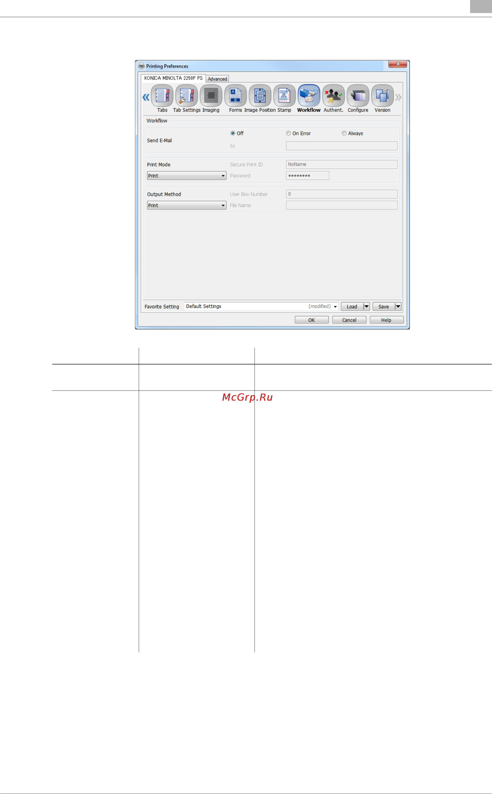Konica Minolta bizhub PRESS 2250P [170/315] 4 workflow tab