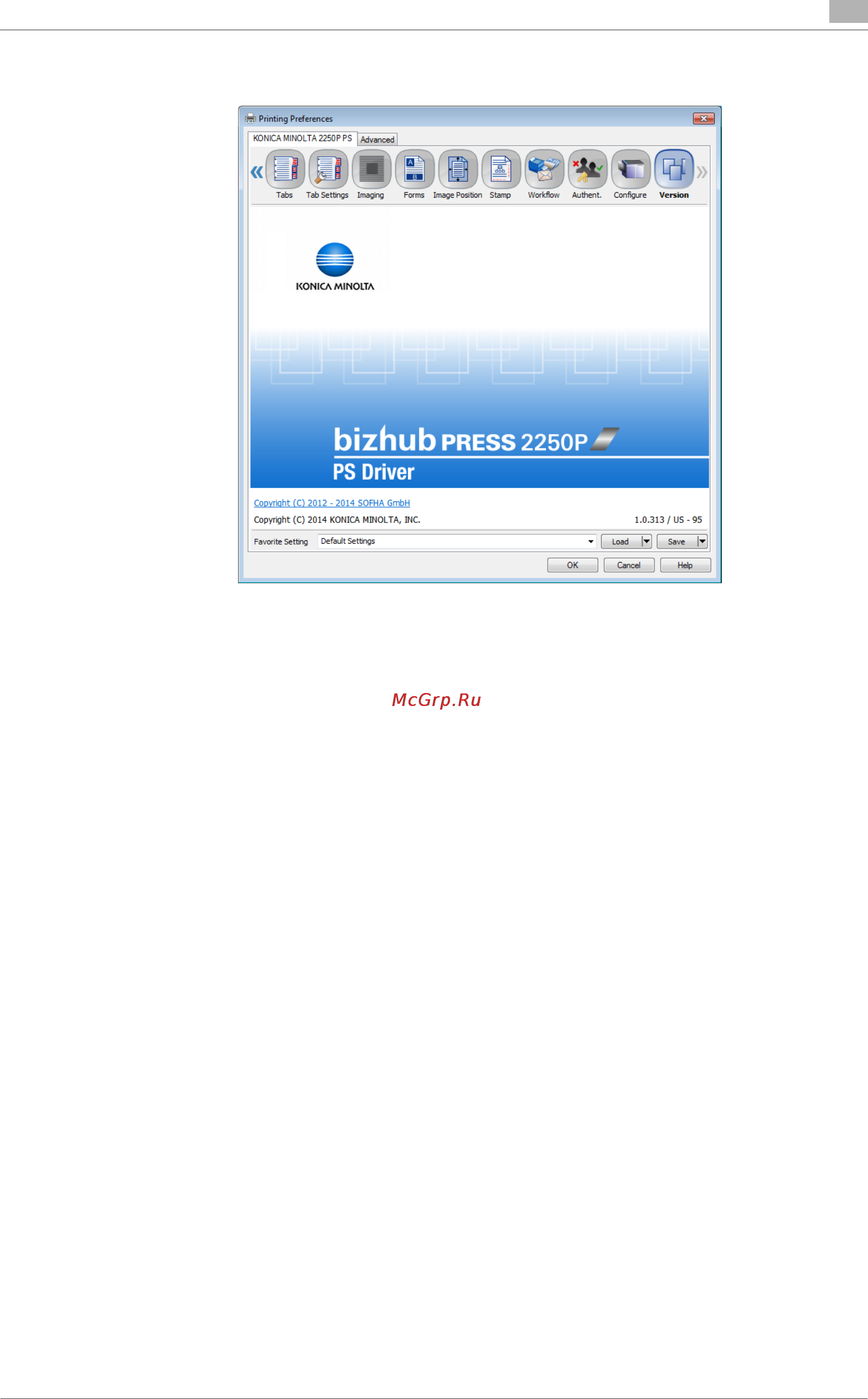 Konica Minolta bizhub PRESS 2250P [176/315] 7 version tab