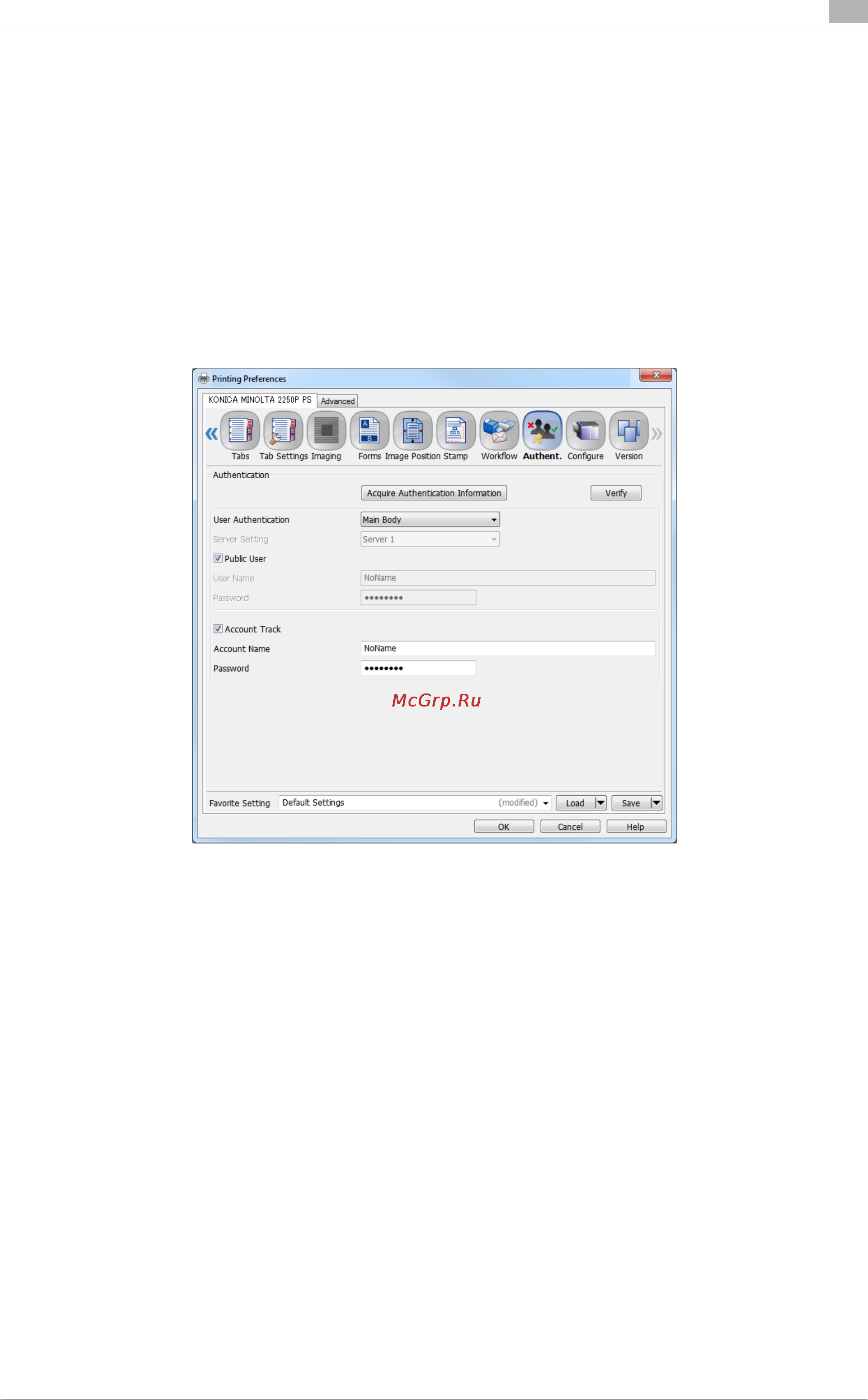 Konica Minolta bizhub PRESS 2250P [234/315] Setting a user authentication ps plug in driver