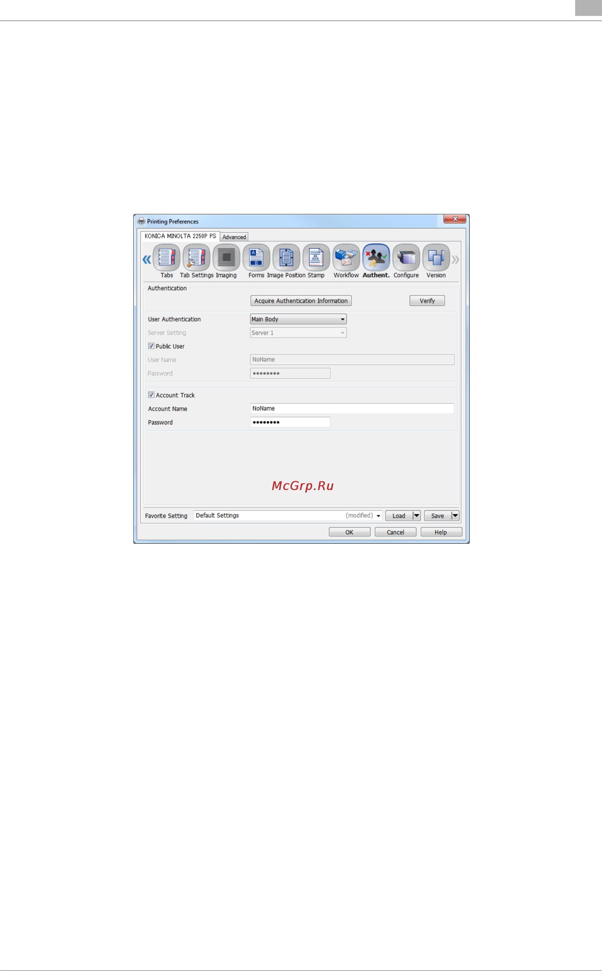 Konica Minolta bizhub PRESS 2250P [236/315] Setting an account track ps plug in driver