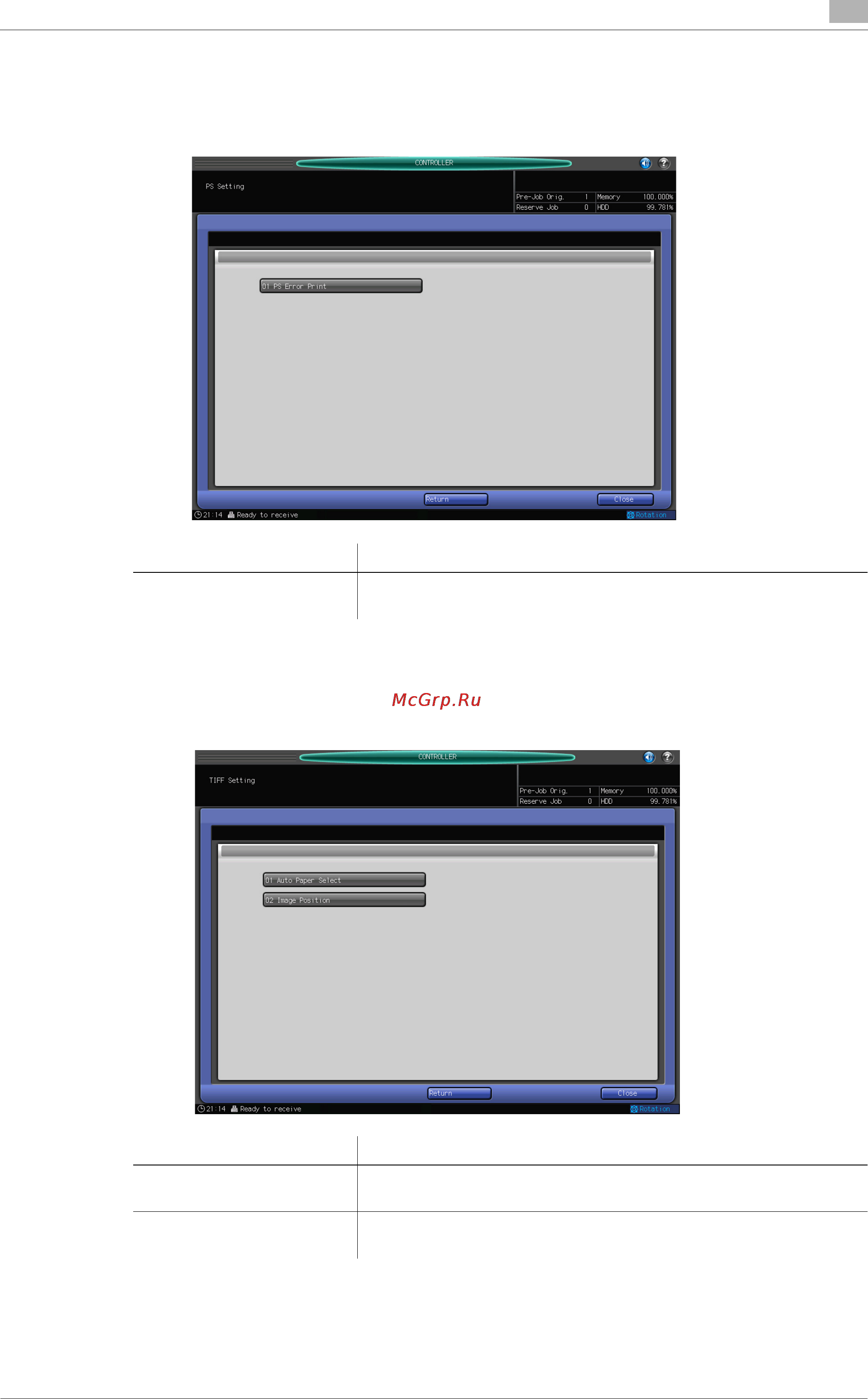 Konica Minolta bizhub PRESS 2250P [244/315] Direct print setting tiff setting