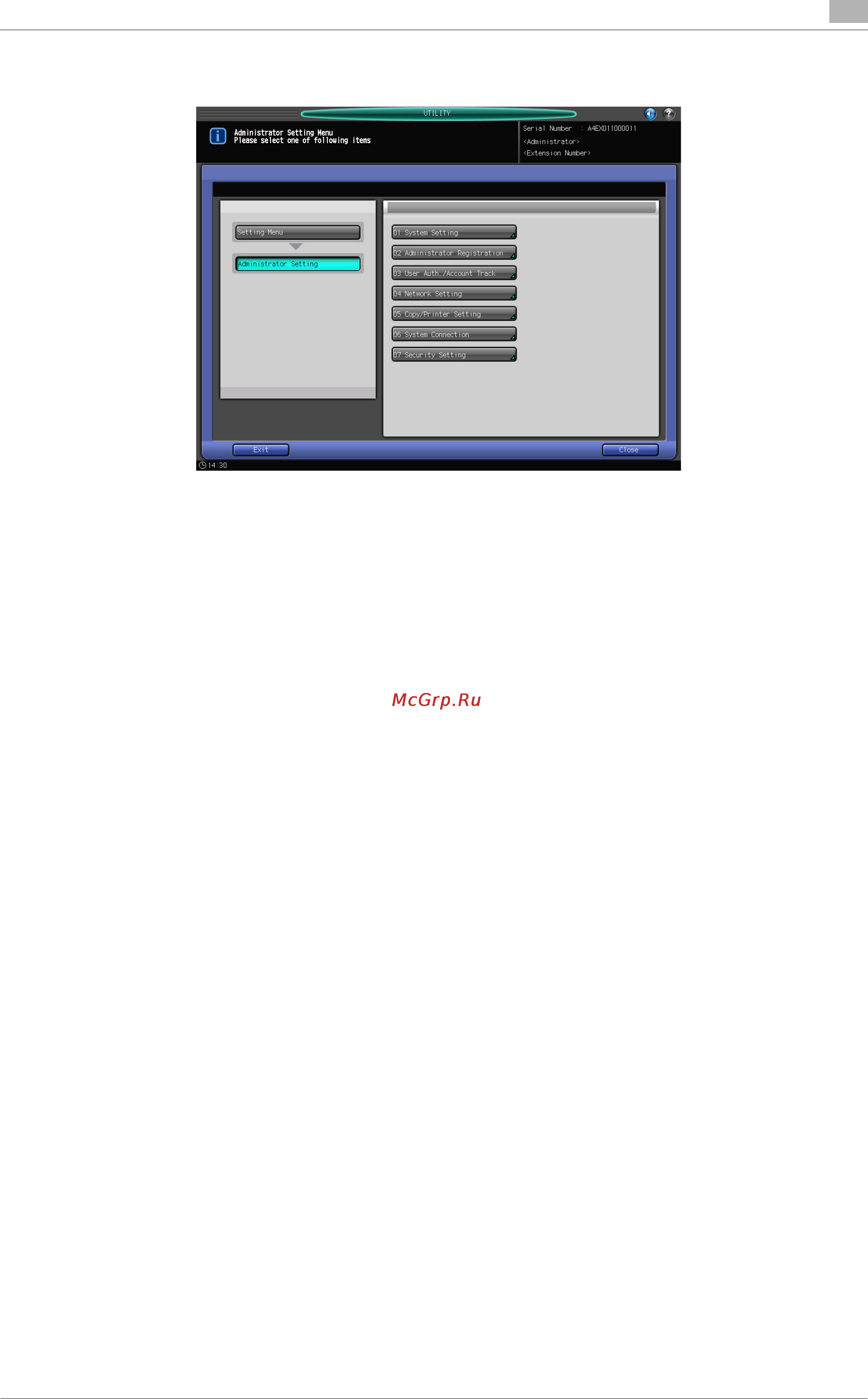 Konica Minolta bizhub PRESS 2250P [251/315] Administrator setting screen