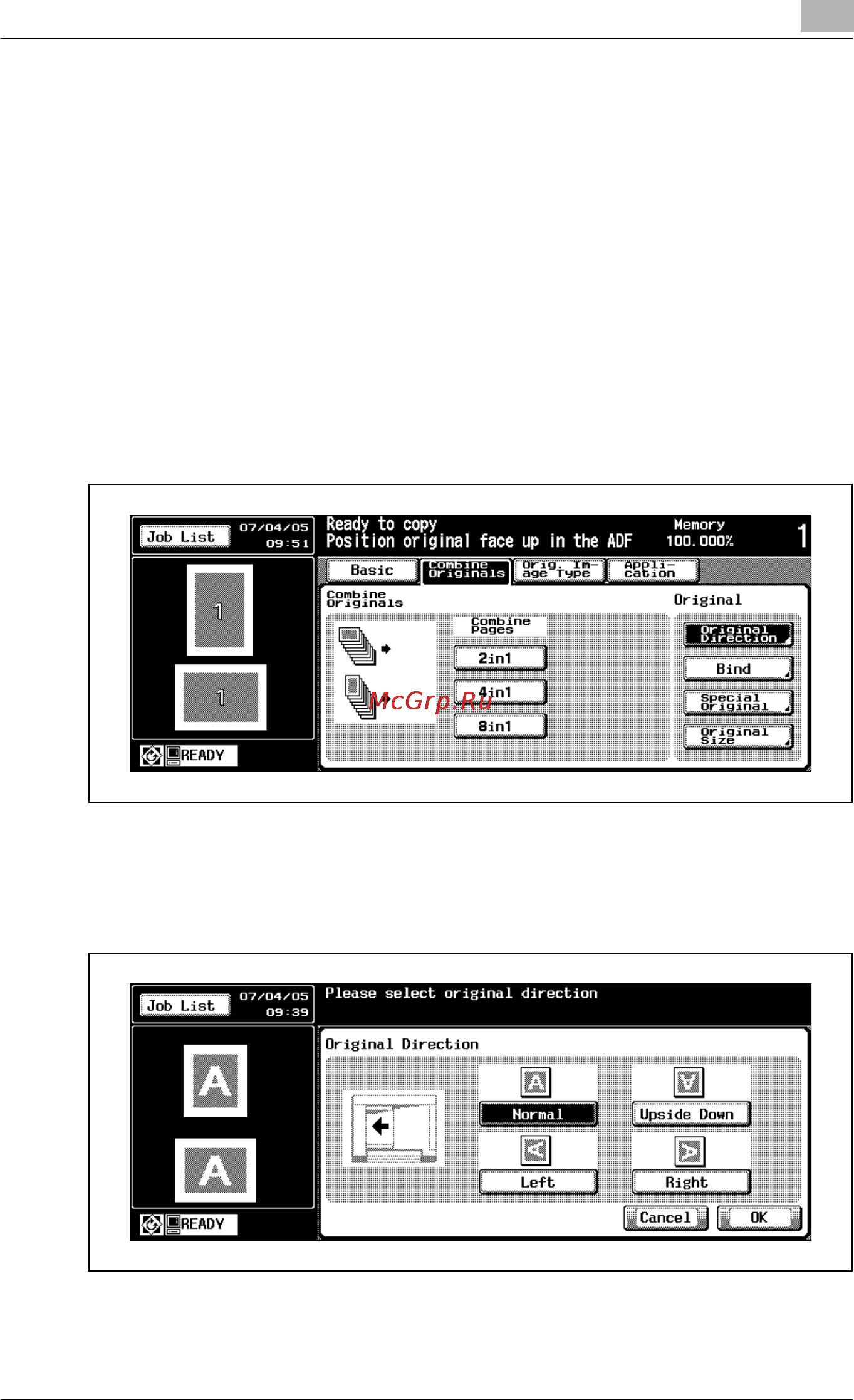 Konica Minolta bizhub PRO 920 [201/980] Making double sided copies using original glass