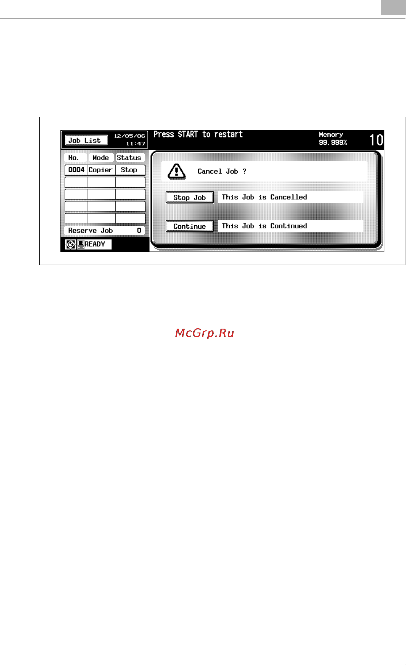 Konica Minolta bizhub PRO 920 [371/980] To stop scanning printing
