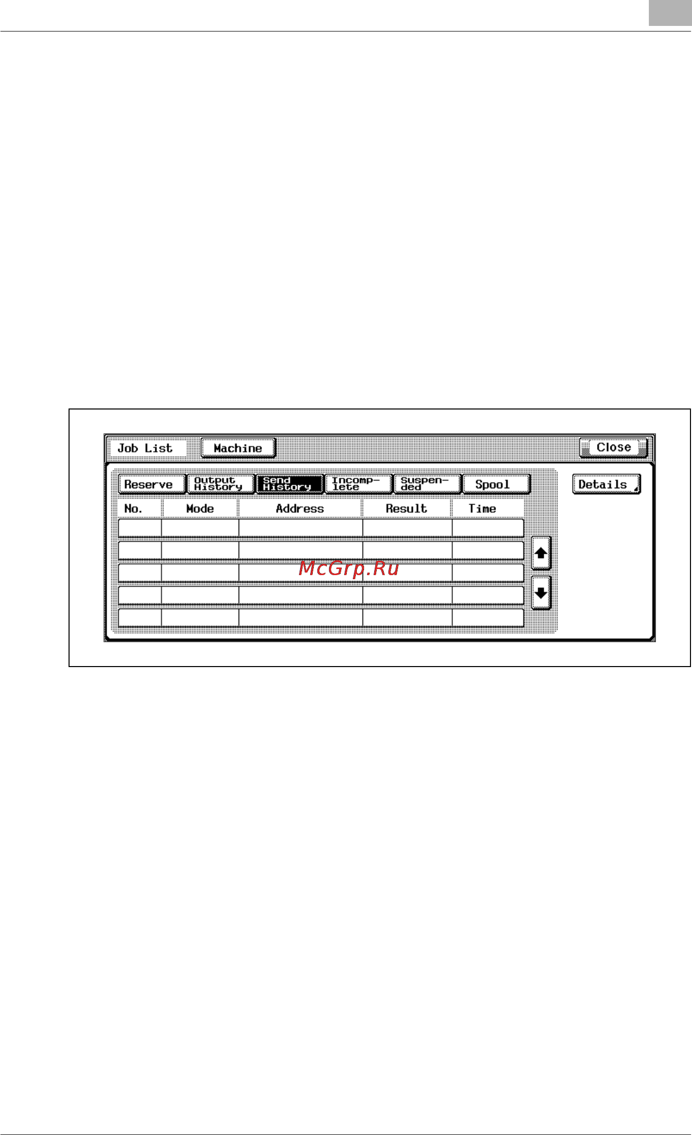 Konica Minolta bizhub PRO 920 [381/980] Displaying send history