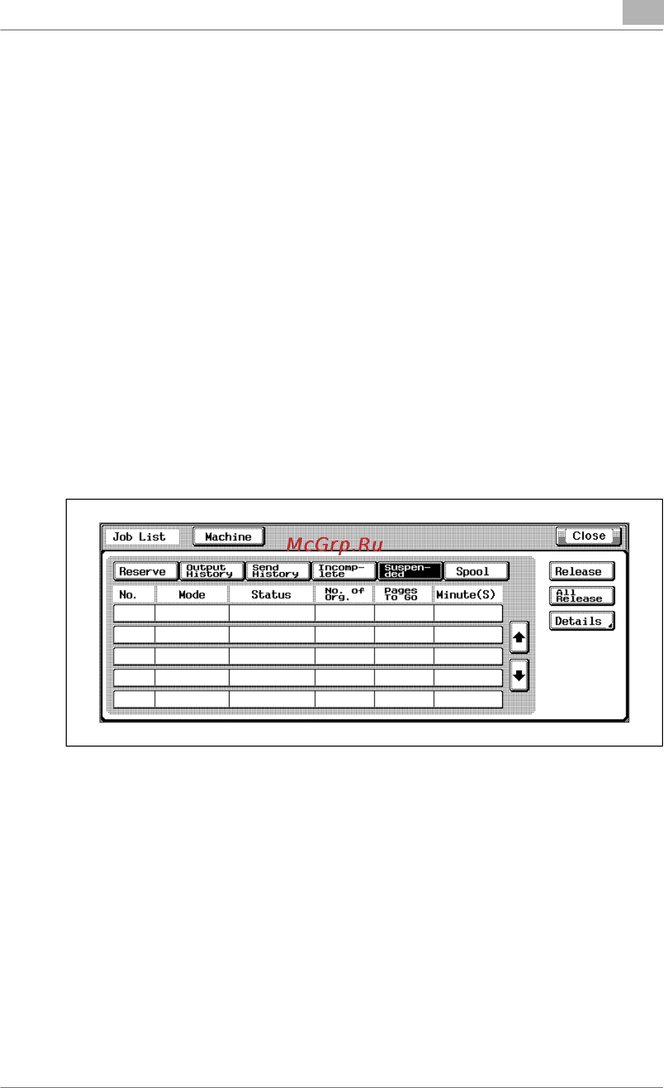 Konica Minolta bizhub PRO 920 [383/980] Job operation for suspended jobs