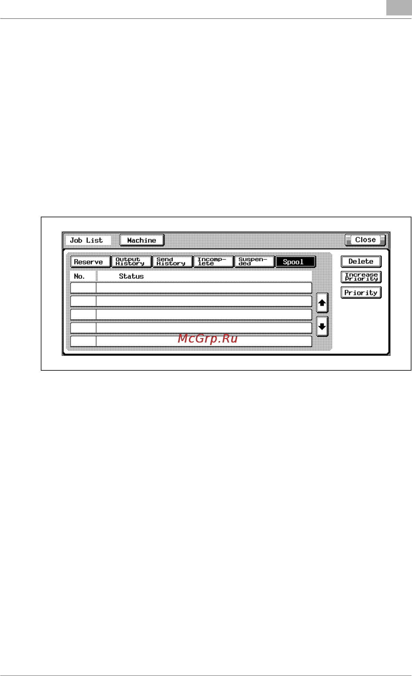 Konica Minolta bizhub PRO 920 [385/980] To check control spool jobs