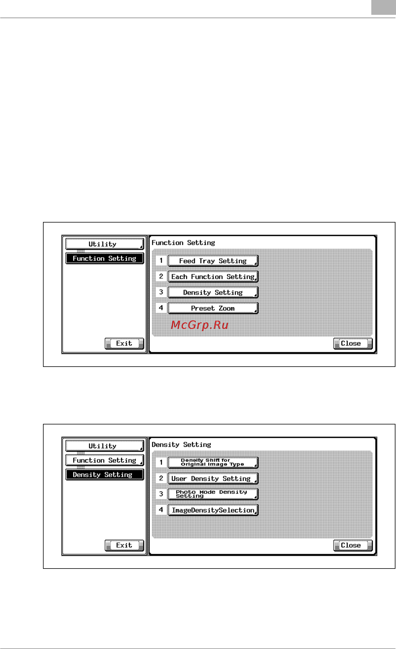 Konica Minolta bizhub PRO 920 [487/980] Density setting 1 density shift for original image type