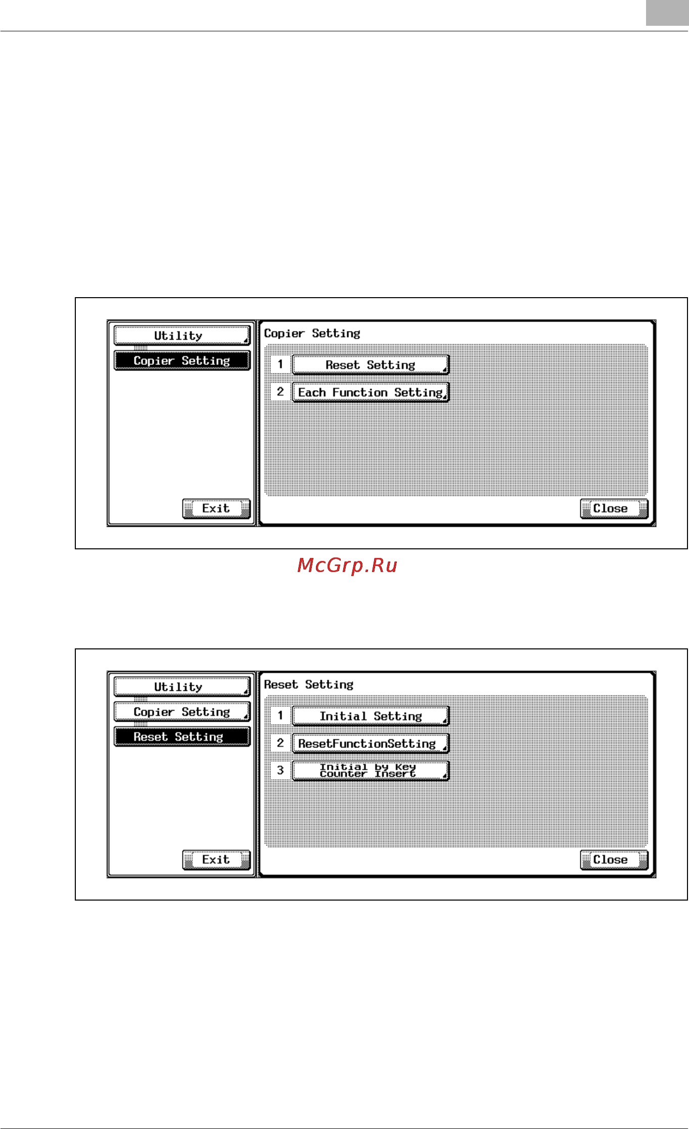 Konica Minolta bizhub PRO 920 [511/980] Reset setting 3 initial by key counter insert
