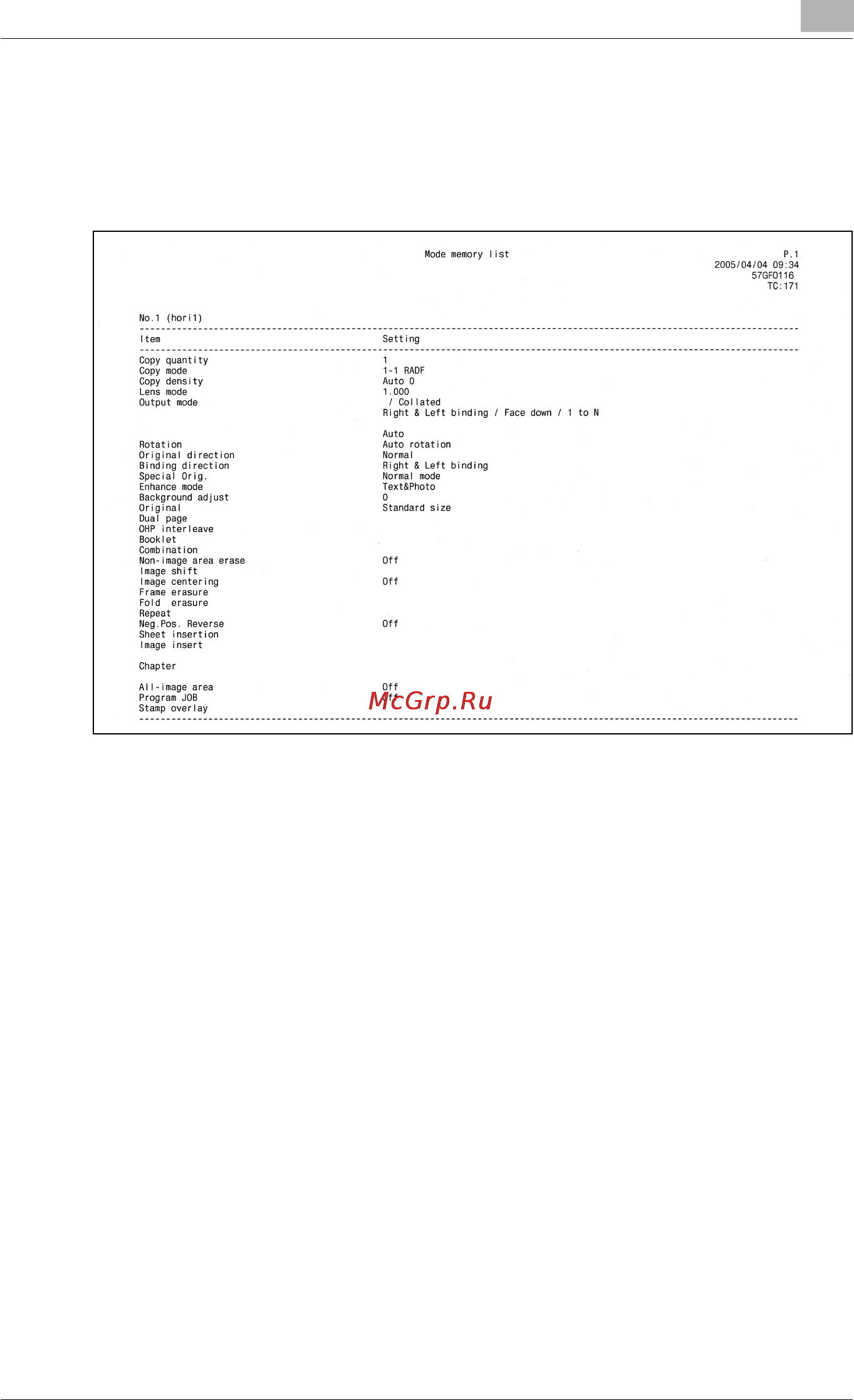 Konica Minolta bizhub PRO 920 [557/980] Print management list