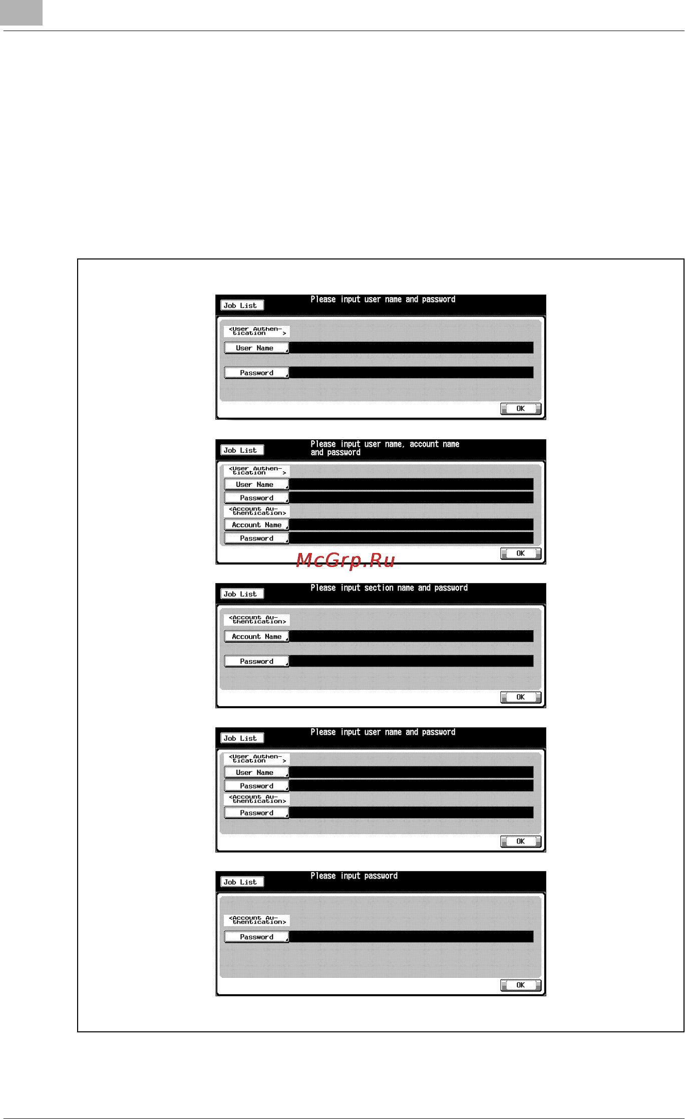 Konica Minolta bizhub PRO 920 [66/980] Making authentication