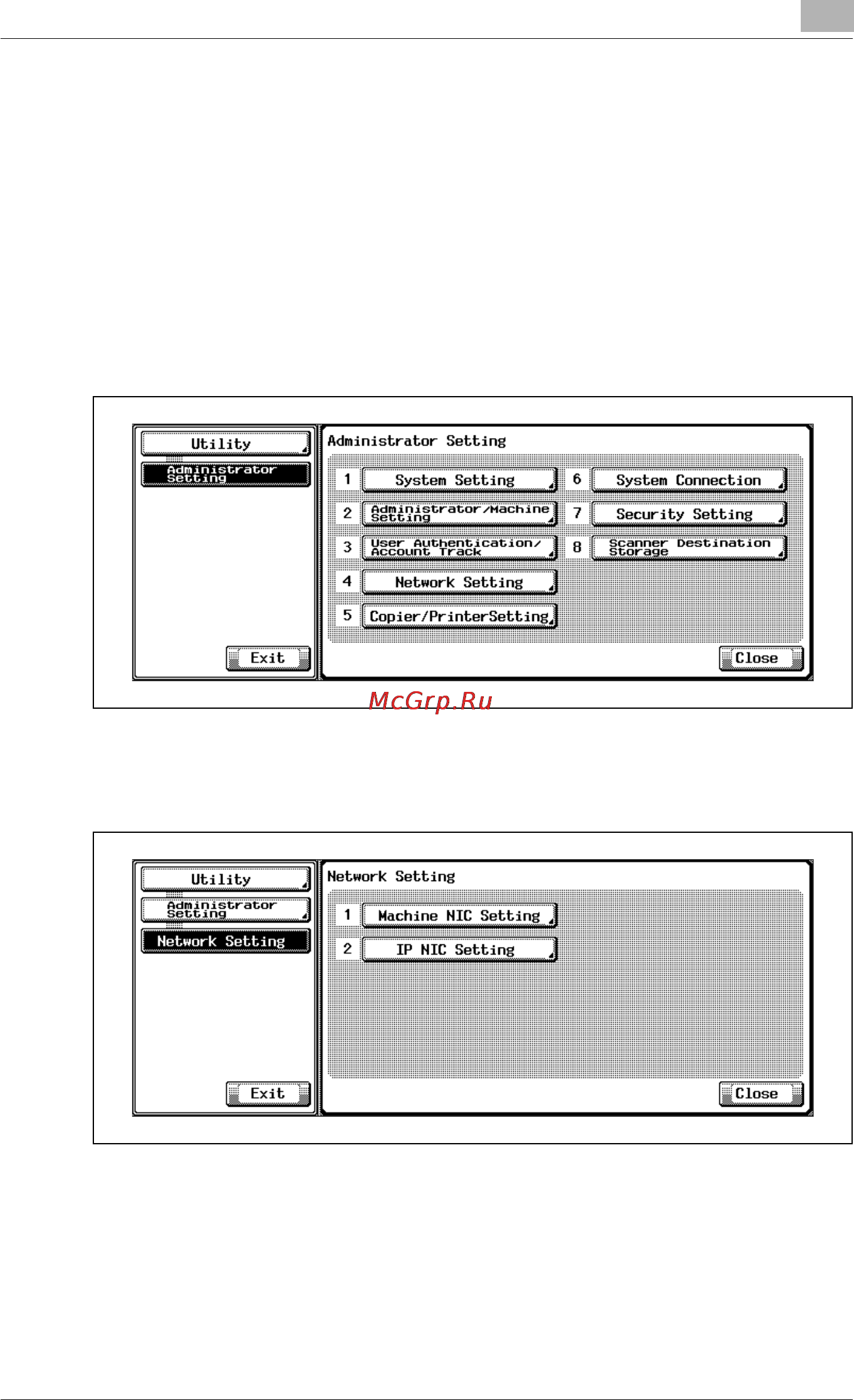 Konica Minolta bizhub PRO 920 [689/980] Ip nic setting 13 pswc