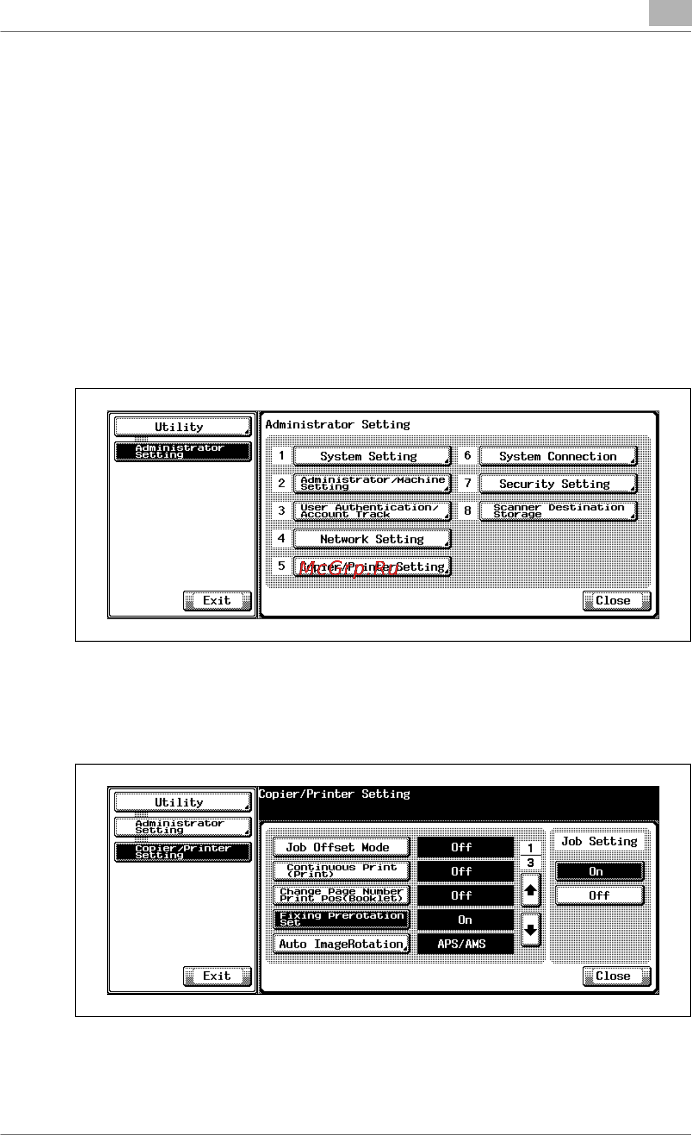 Konica Minolta bizhub PRO 920 [709/980] Fixing prerotation set
