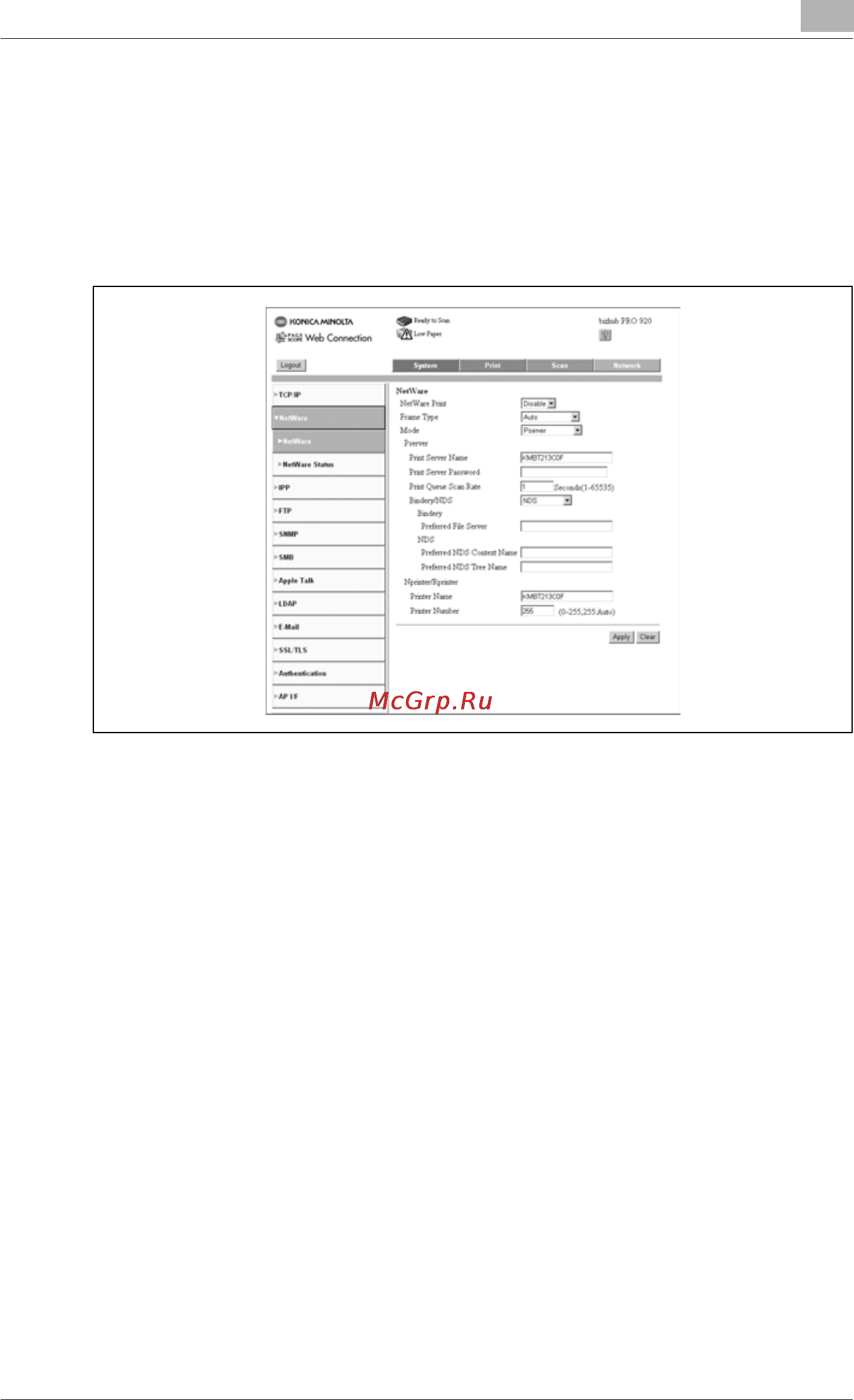 Konica Minolta bizhub PRO 920 [819/980] Netware