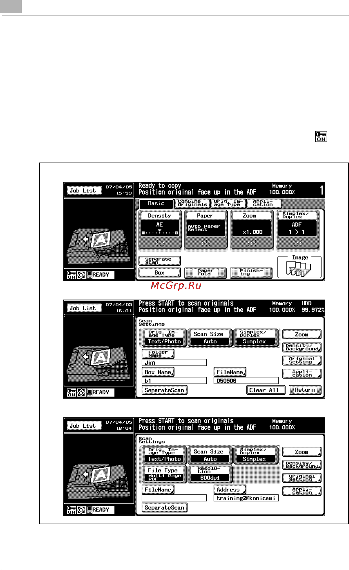 Konica Minolta bizhub PRO 920 [858/980] Display when enhanced security mode is on