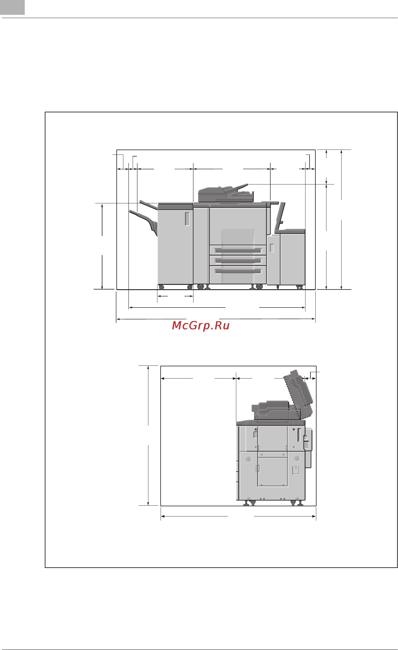 Konica Minolta bizhub PRO 920P [12/44] Installation space