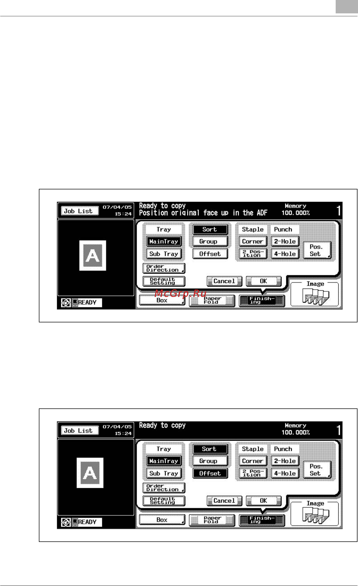 Konica Minolta bizhub PRO 920P [29/44] To set finishing mode