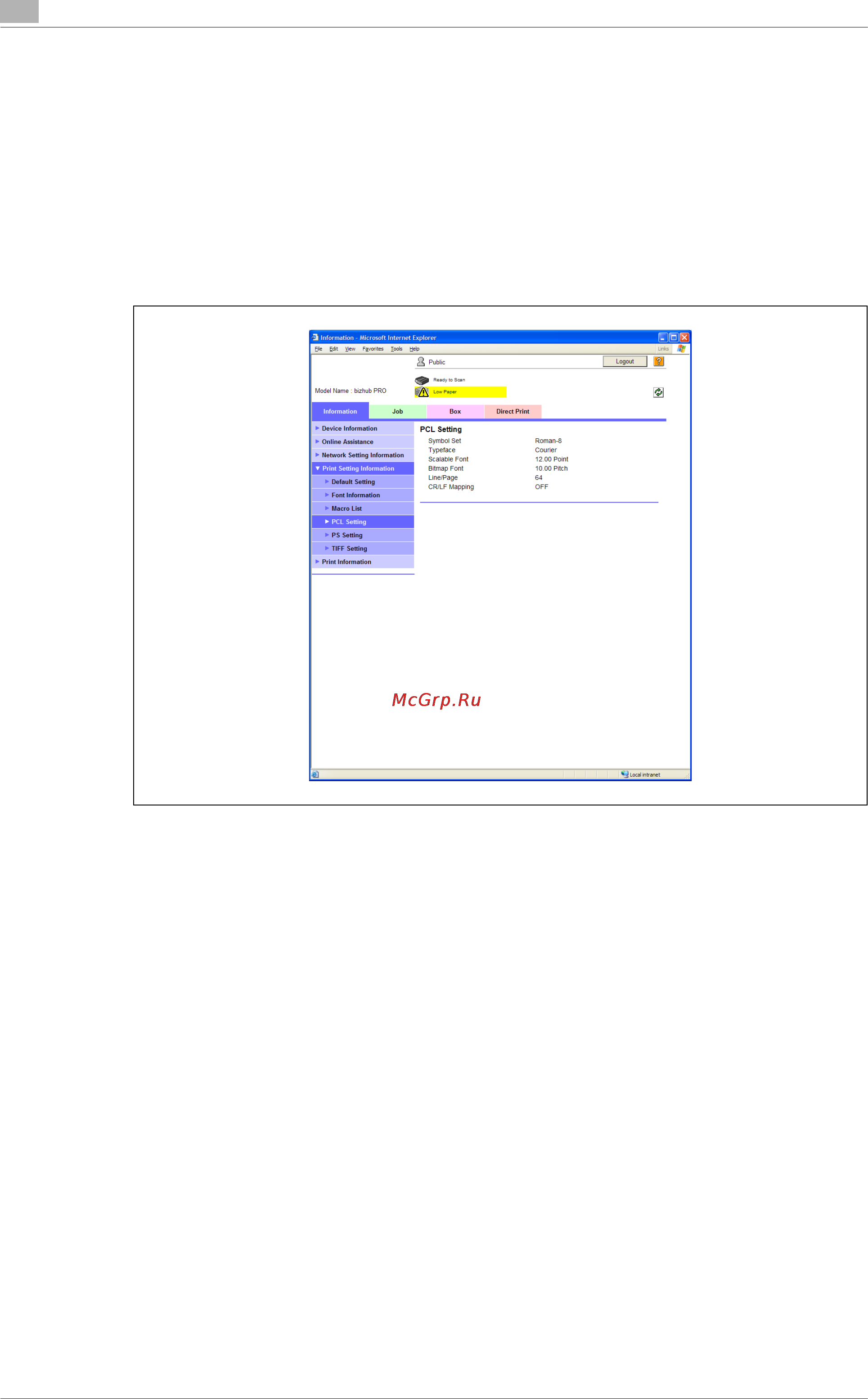 Konica Minolta bizhub PRO 950 [236/324] Print setting information pcl setting íàñò²îéêè ïå àòè íàñò²îéêè pcl