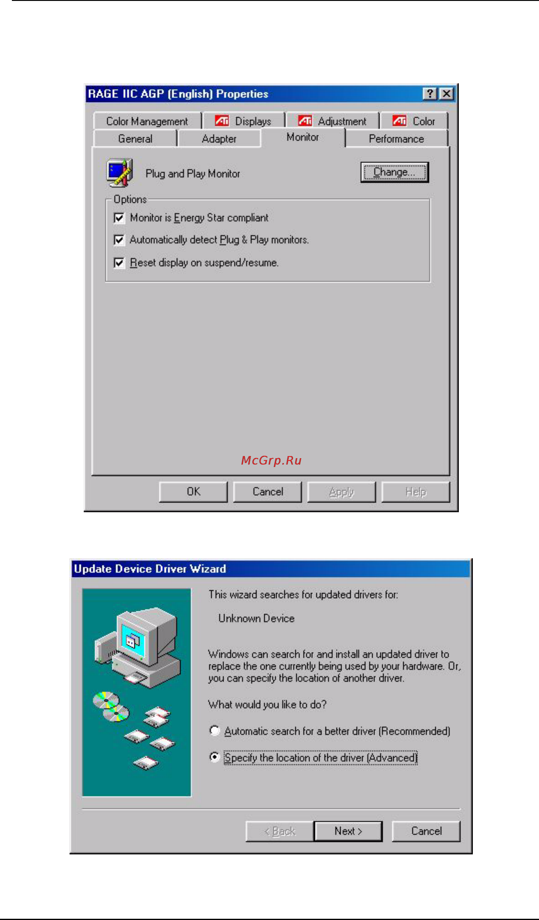 Benq FP547 [24/43] Windows me