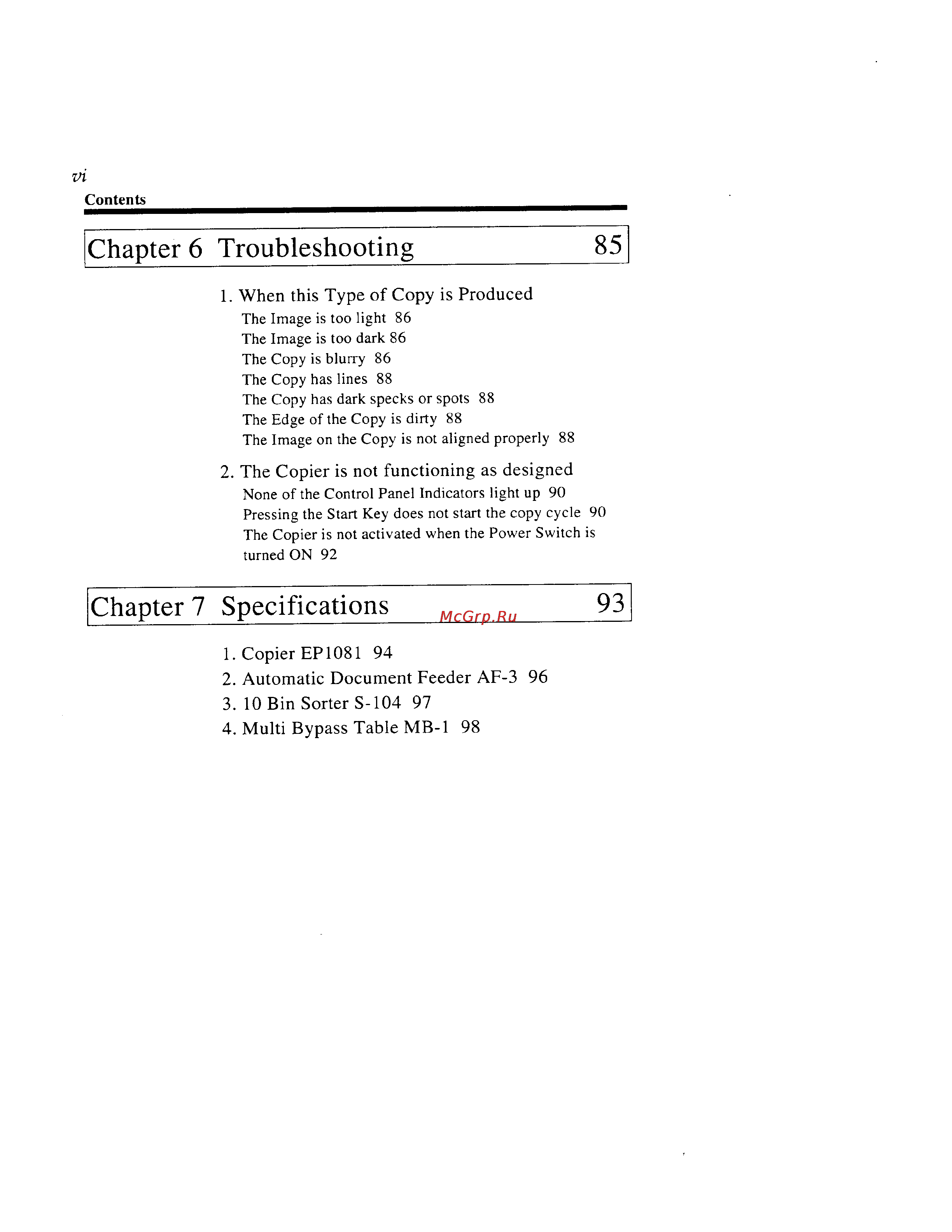 Konica Minolta EP1081 [7/124] Chapter 6 troubleshooting 85
