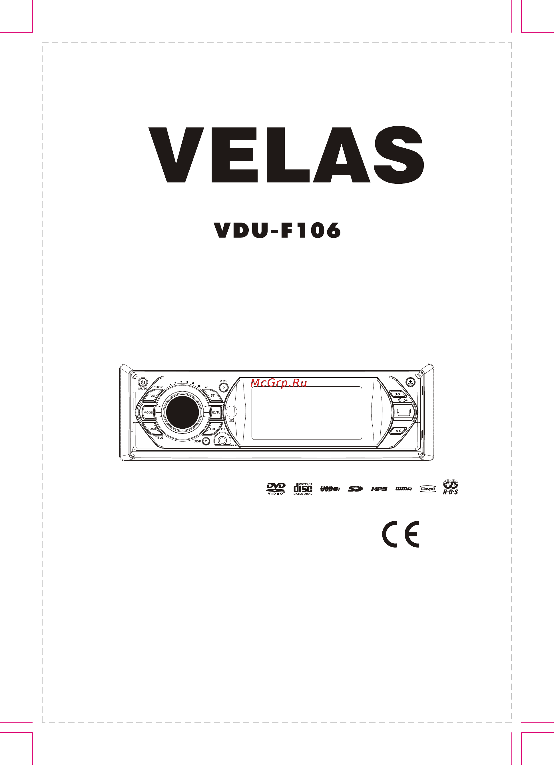 Velas VDU-F106 Инструкция по эксплуатации онлайн