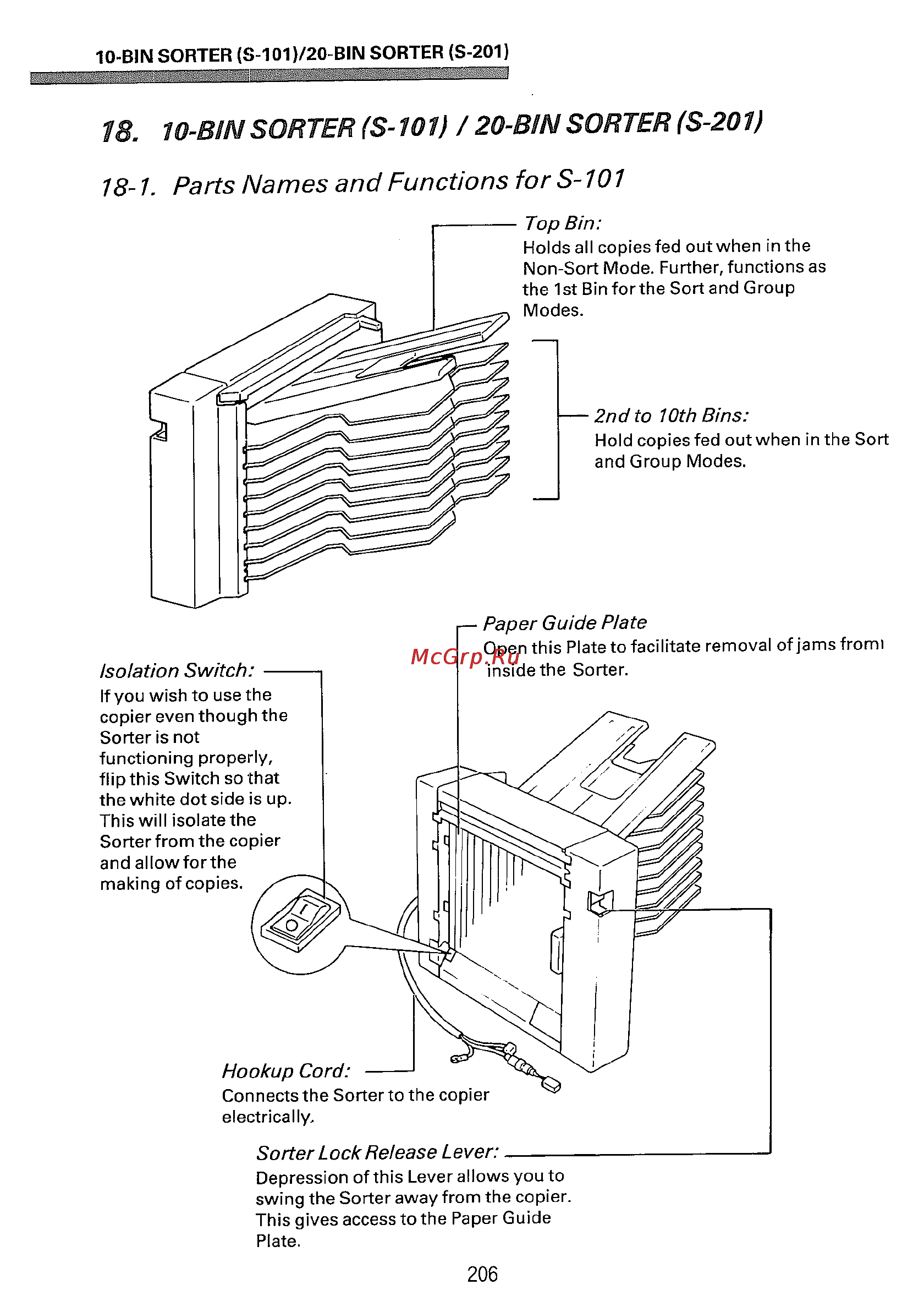 Konica Minolta EP5400 [222/296] 1 parts names and functions for s 101