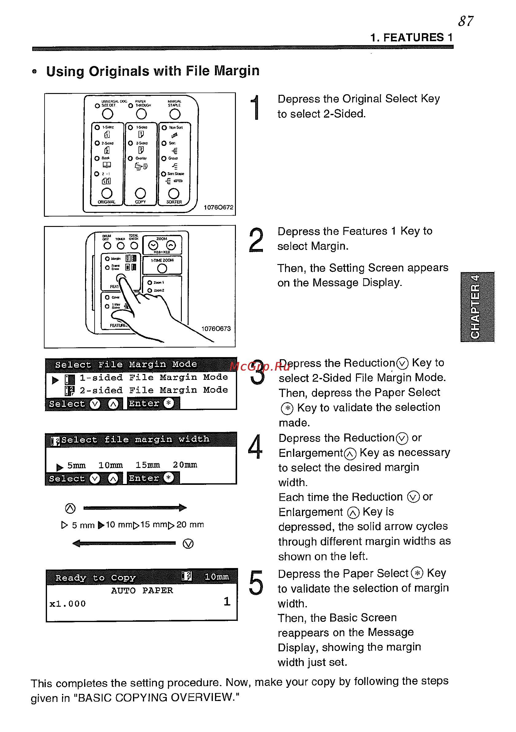 Konica Minolta EP5425 [101/170] Using originals with file margin